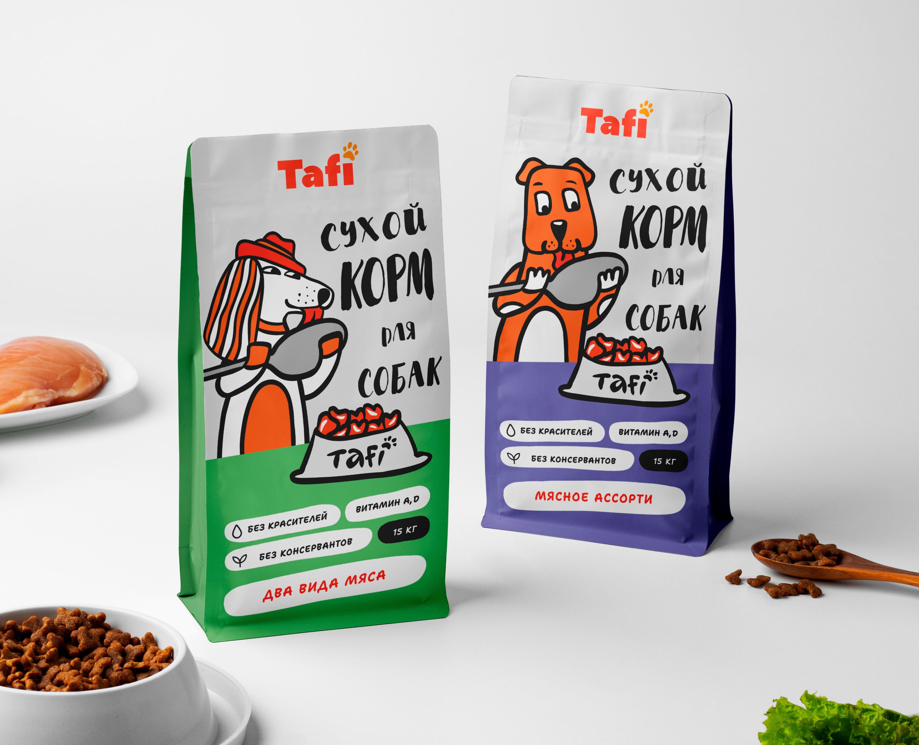 Редизайн упаковки товаров для животных Tafi — Брендинг, Иллюстрация на Dprofile