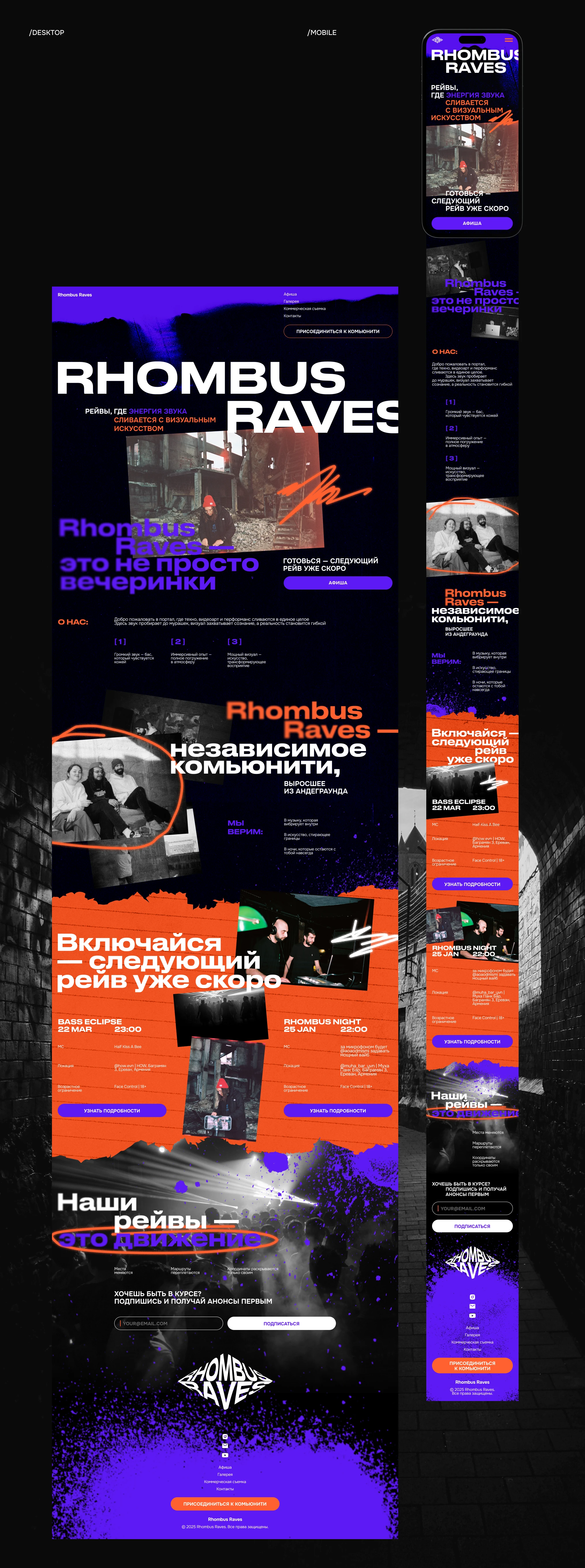 branding&website — Rhombus Raves — Изображение №5 — Интерфейсы, Брендинг на Dprofile