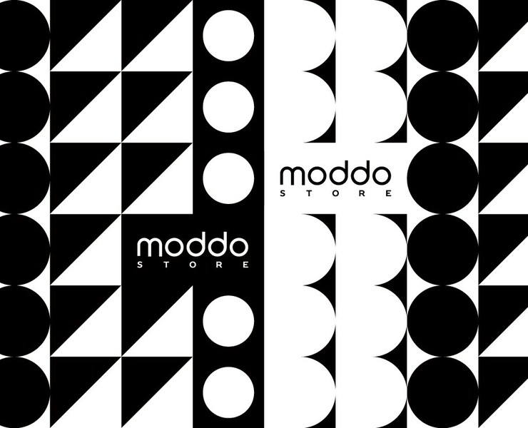 Moddo Store. Logodesign and geometric branded pattern — Брендинг, Графика на Dprofile