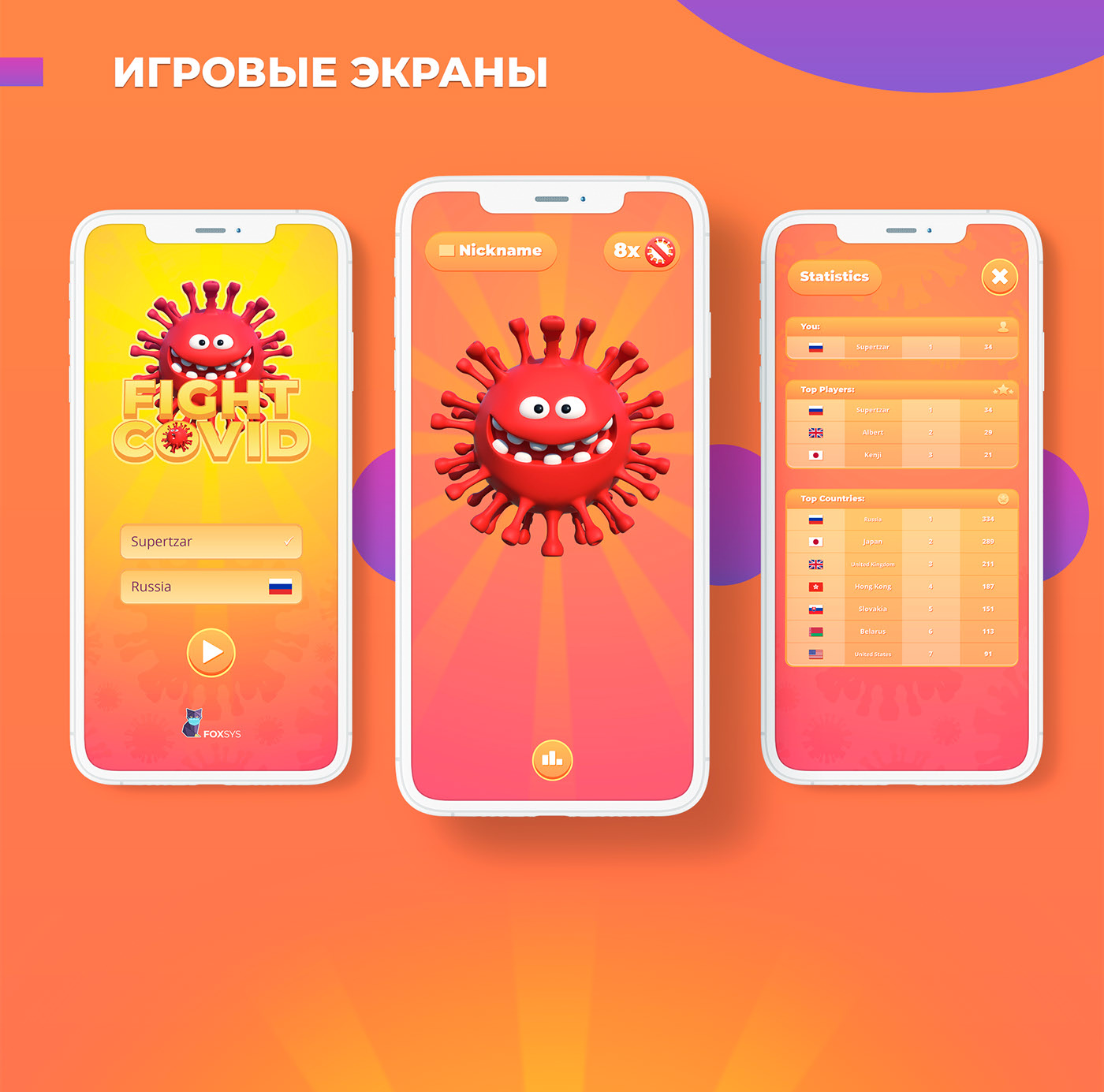 FIGHT COVID Мобильная игра — Изображение №6 — Интерфейсы на Dprofile