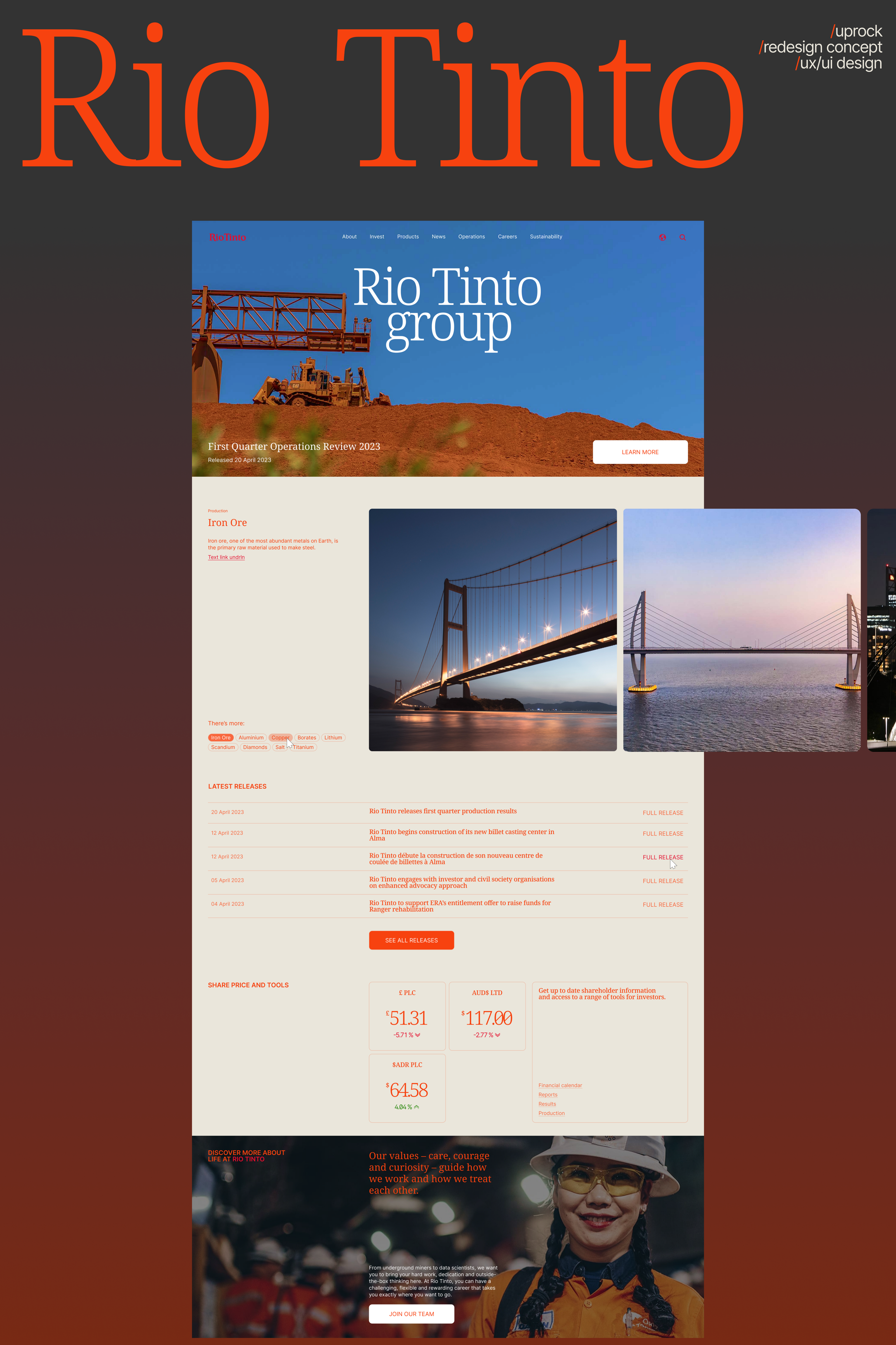 Rio Tinto | Corporate Redesign — Изображение №1 — Интерфейсы, Брендинг на Dprofile