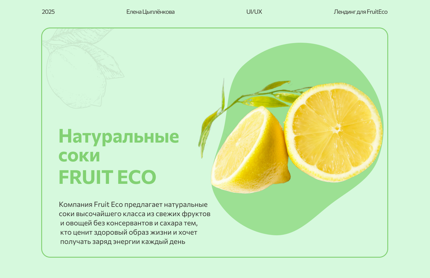 Лендинг для Fruit Eco — Изображение №1 — Интерфейсы на Dprofile