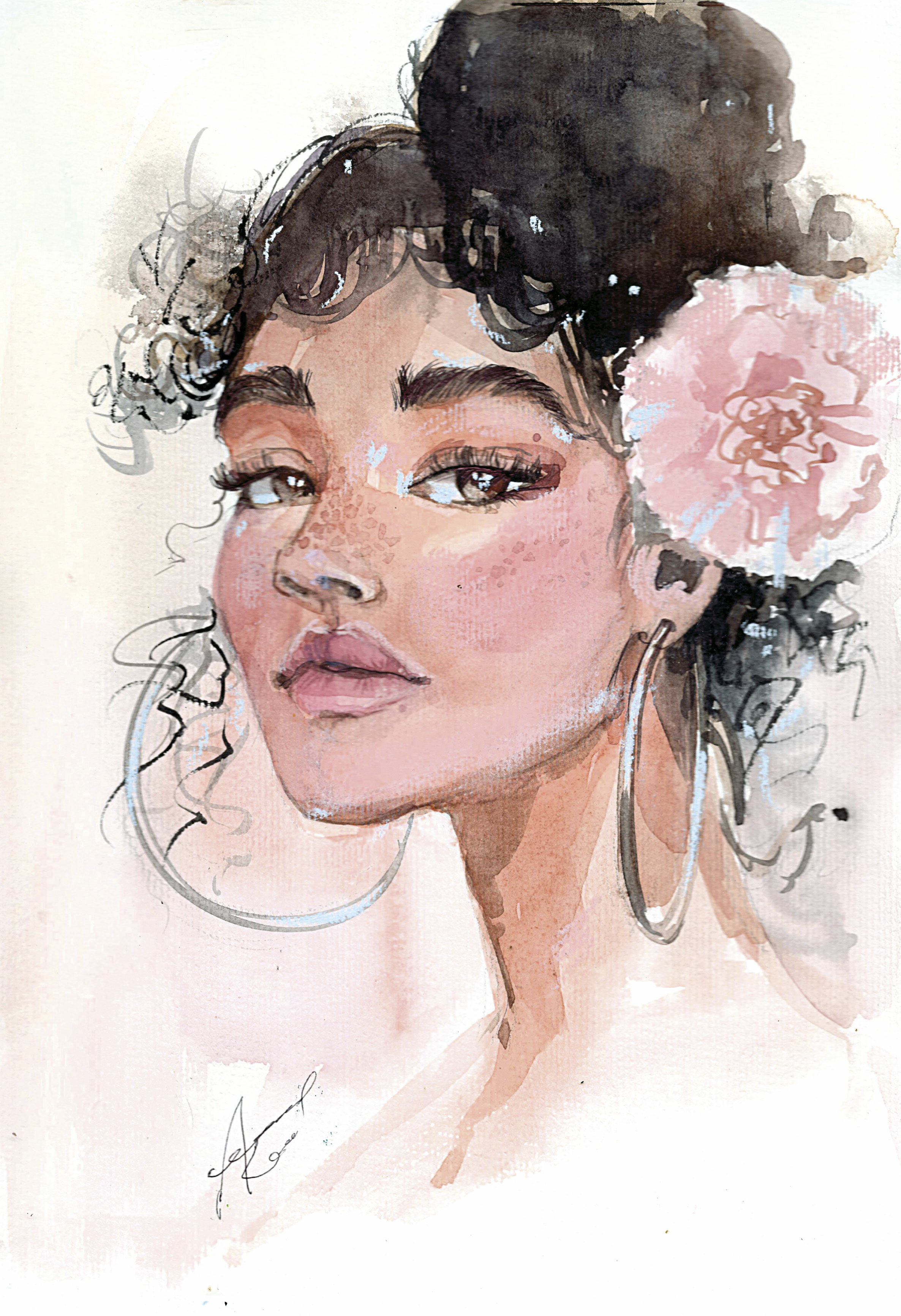 Акварельный портрет — Изображение №5 — Иллюстрация, Графика на Dprofile
