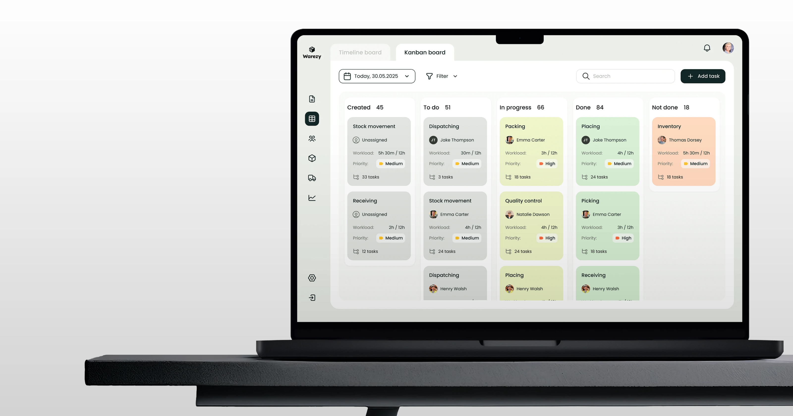 Warezy | UX/UI for WMS | Task management — Изображение №11 — Интерфейсы на Dprofile