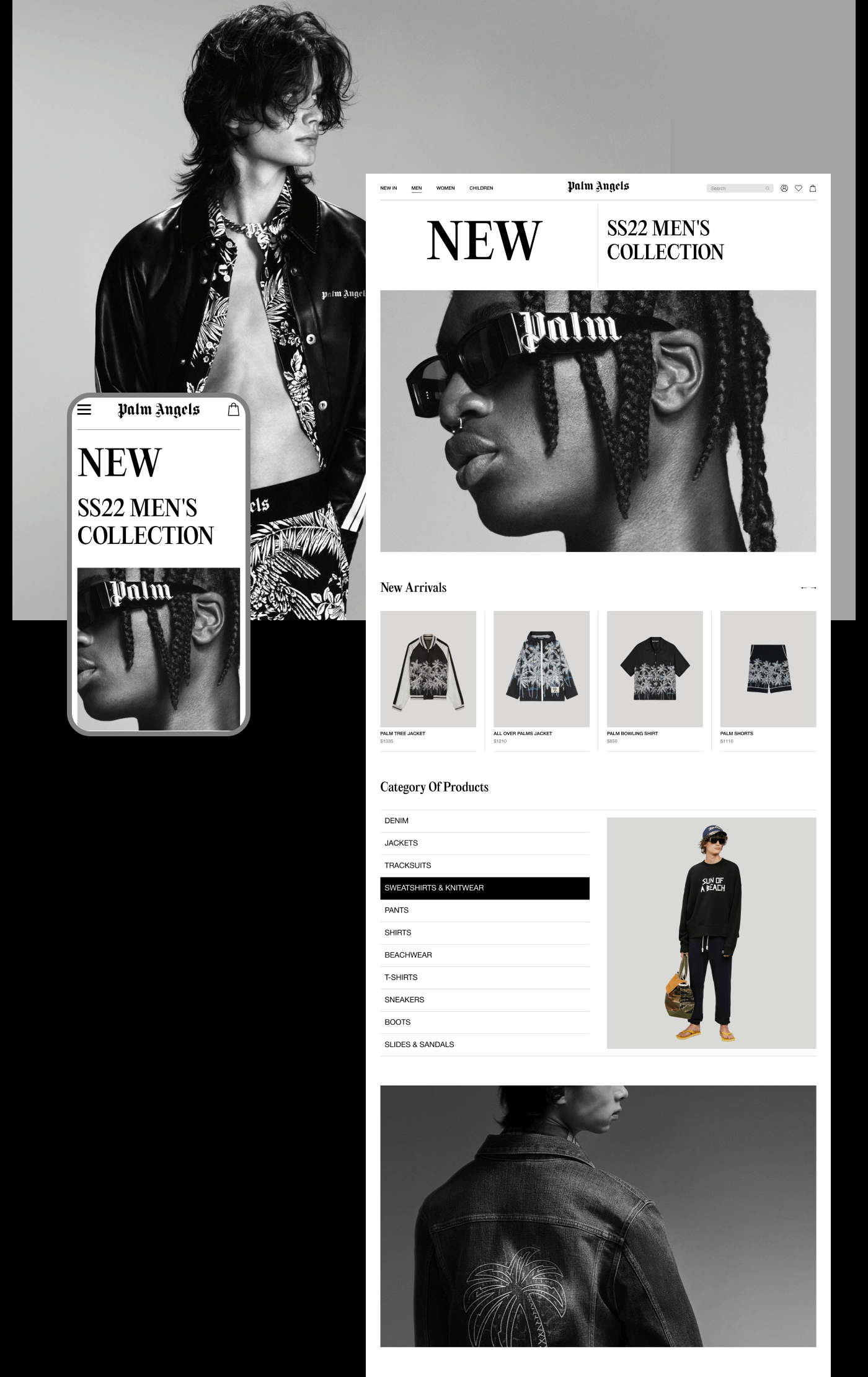 Palm Angels| E-commerce redesign — Изображение №2 — Интерфейсы на Dprofile