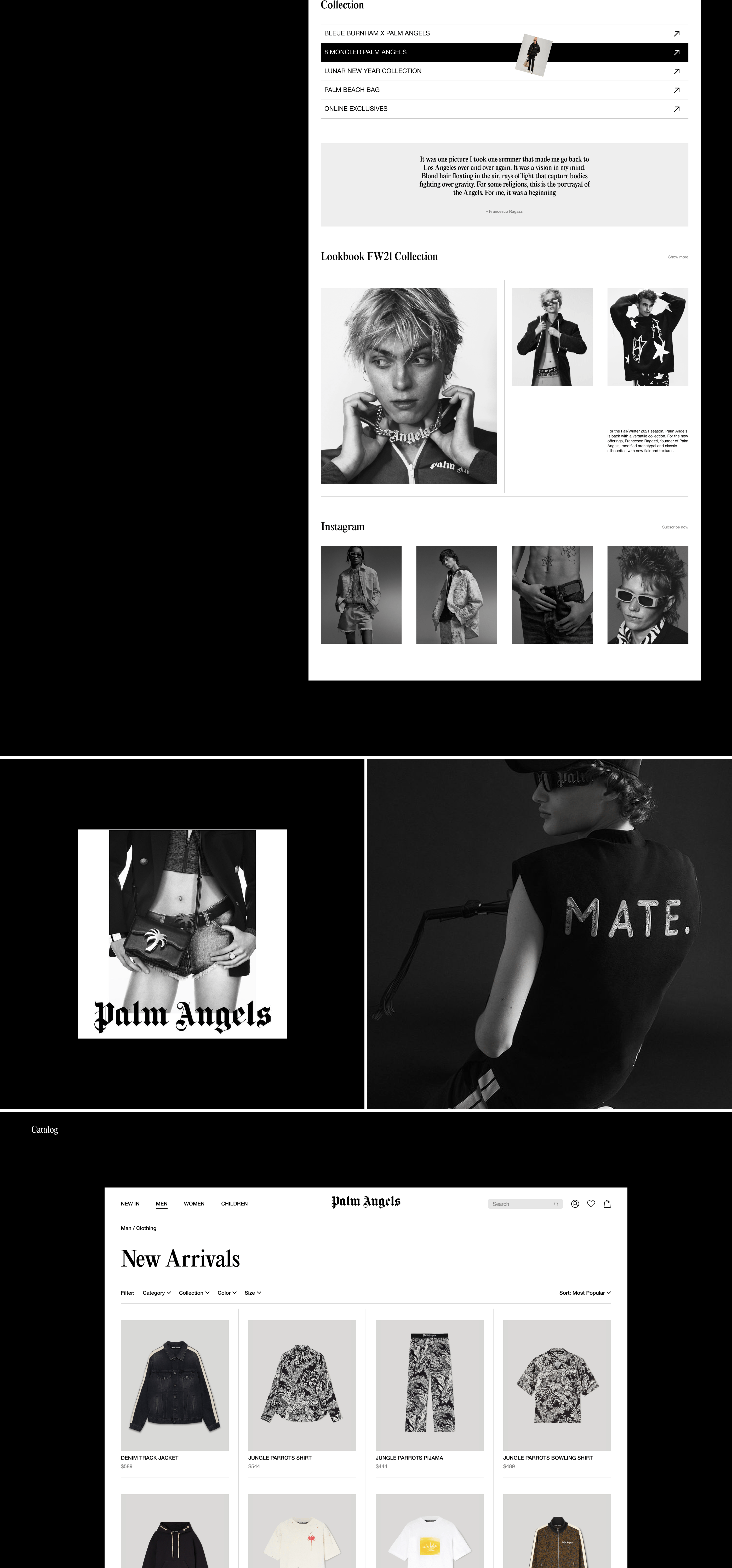 Palm Angels| E-commerce redesign — Изображение №3 — Интерфейсы на Dprofile