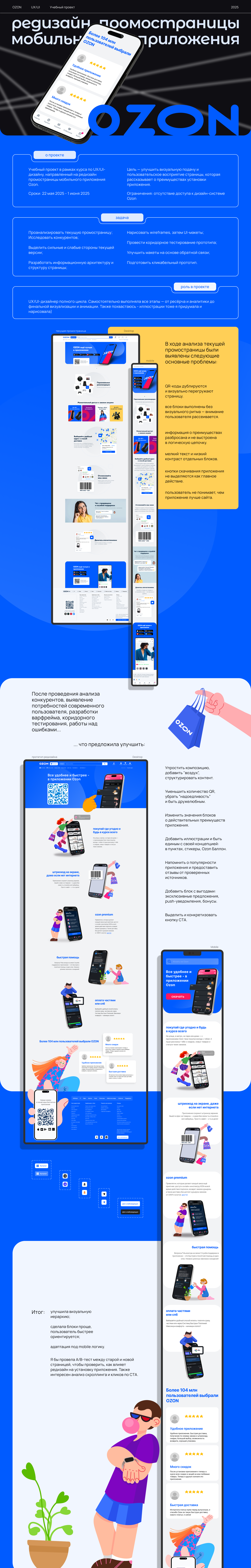 Редизайн промостраница OZON — Изображение №1 — Интерфейсы, Иллюстрация на Dprofile