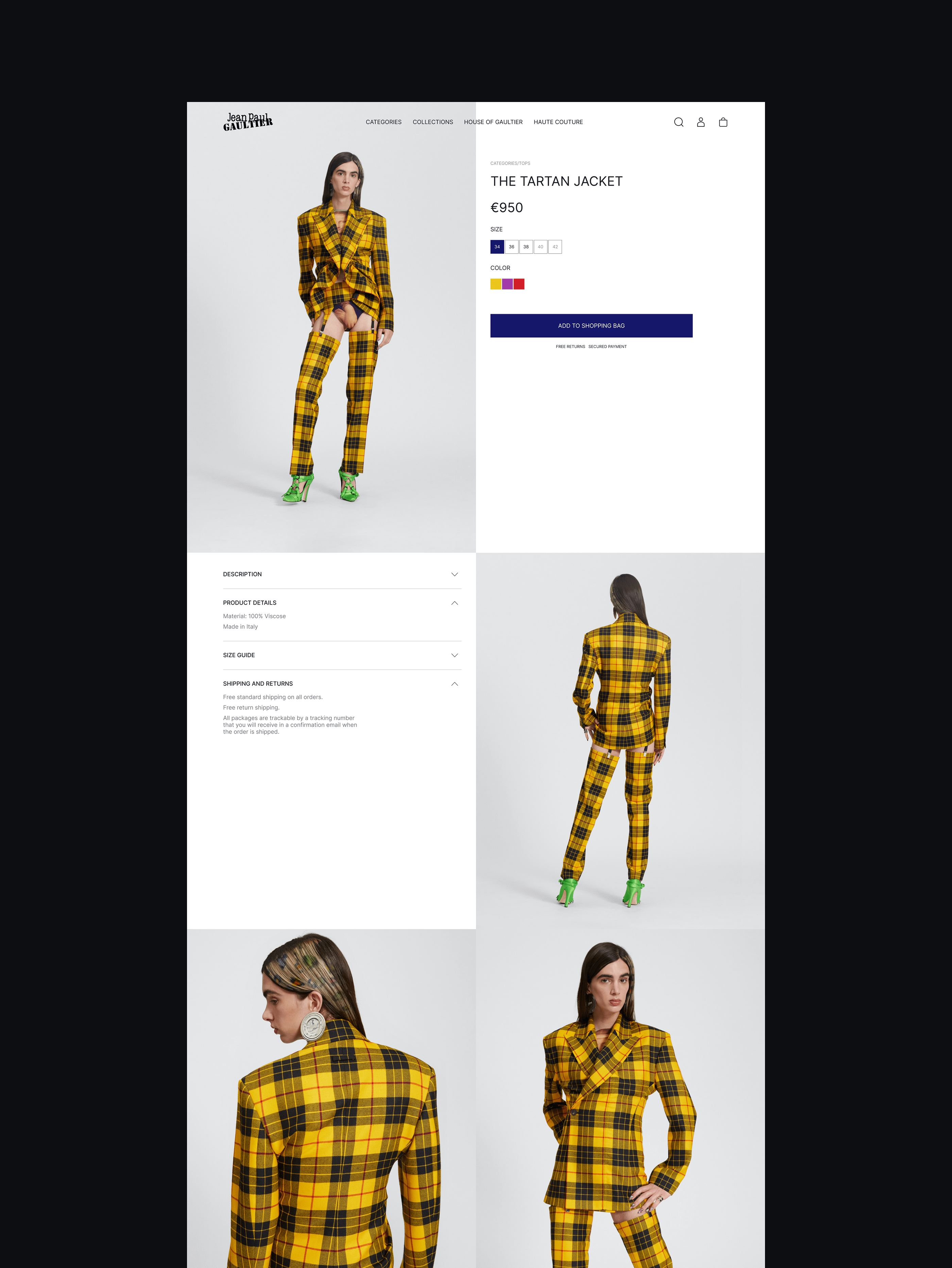 JEAN PAUL GAULTIER | E-commerce RedesignRedesign — Изображение №10 — Интерфейсы на Dprofile