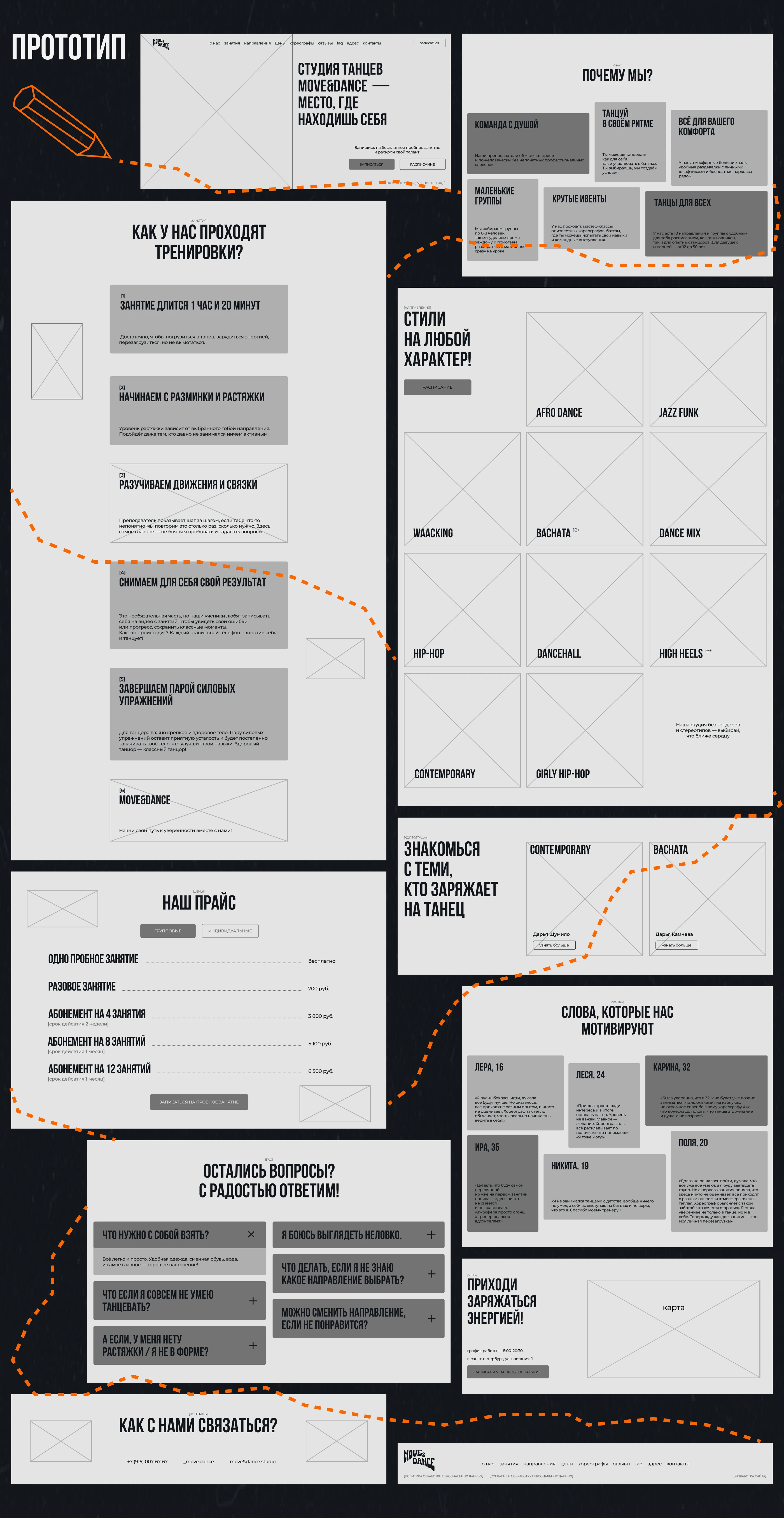 Сайт для сткдии танцев "MOVE&DANCE" — Изображение №4 — Интерфейсы на Dprofile