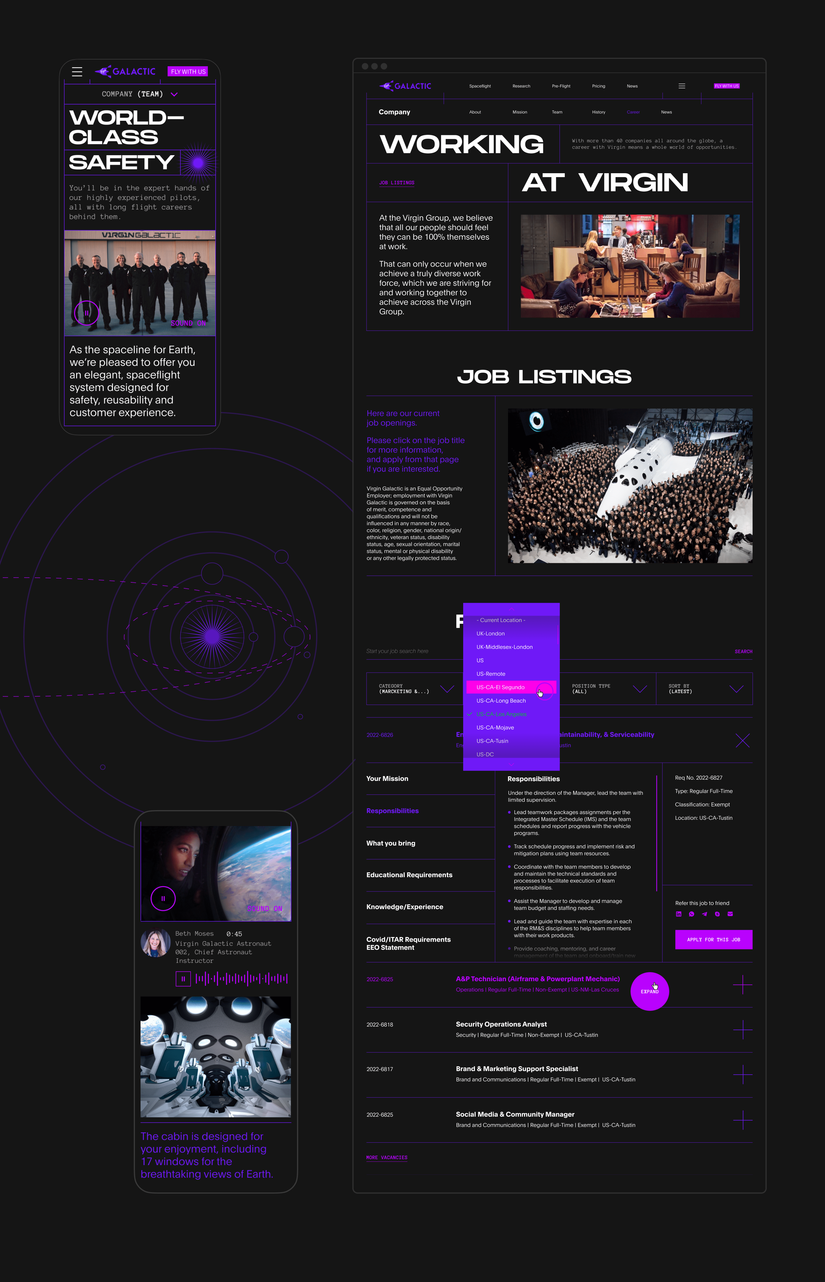 Virgin Galactic | Corporate website redesign — Изображение №12 — Интерфейсы на Dprofile