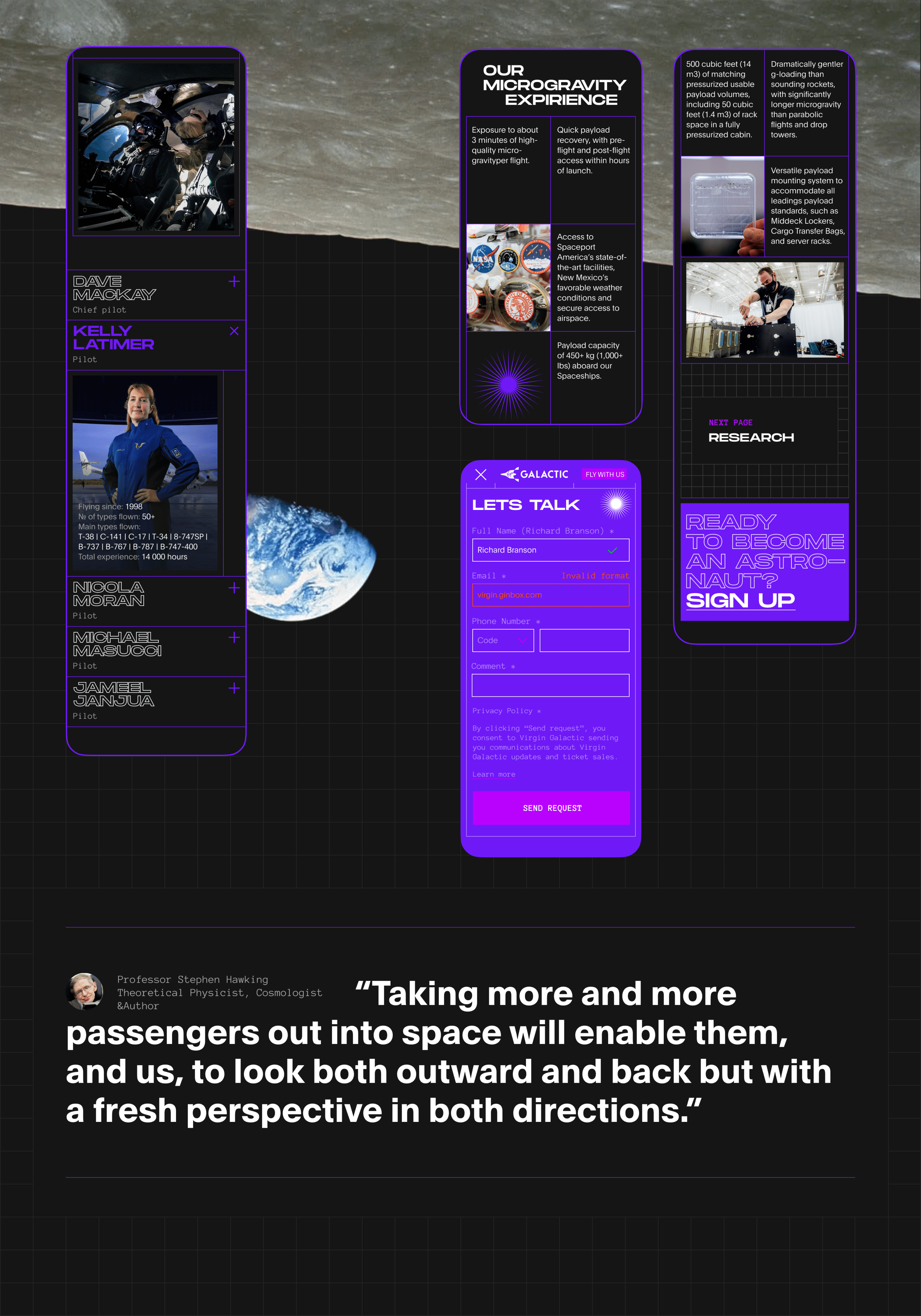 Virgin Galactic | Corporate website redesign — Изображение №13 — Интерфейсы на Dprofile