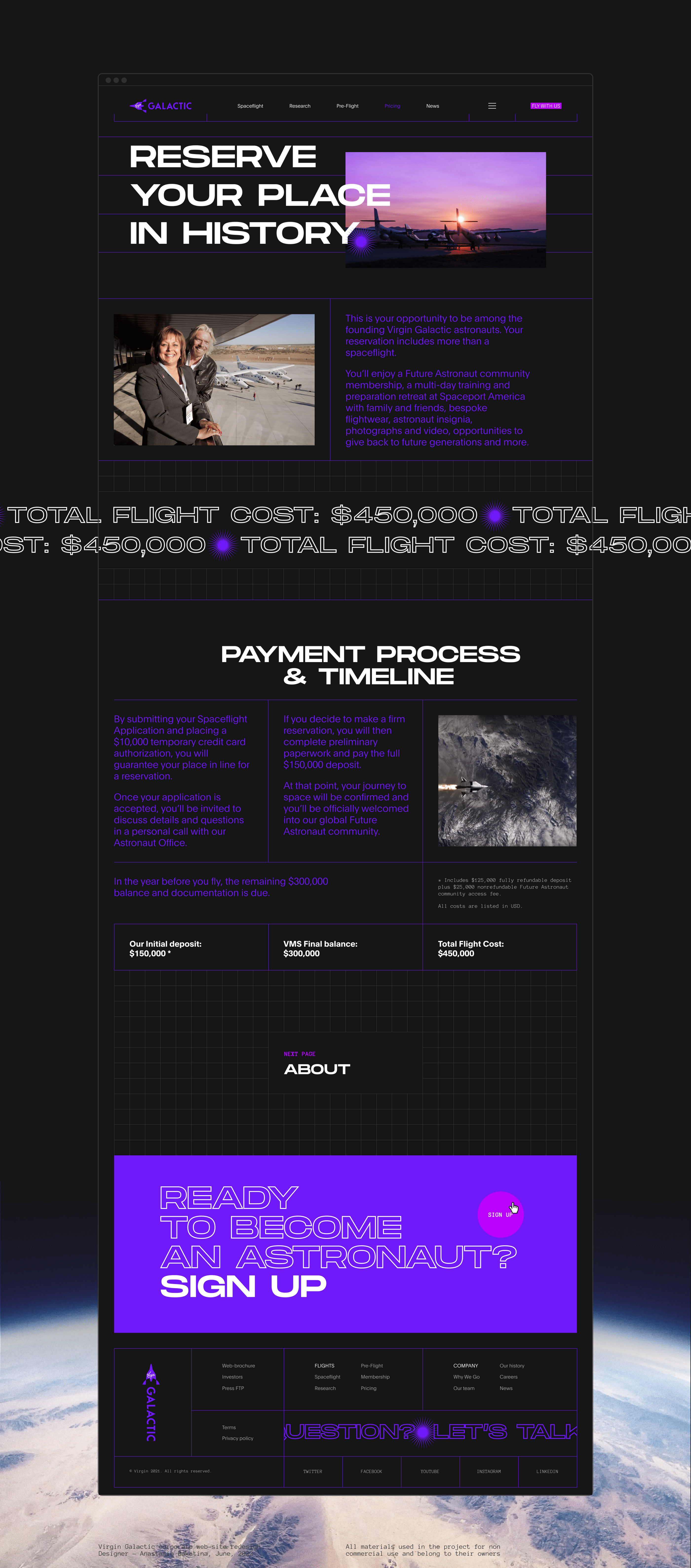 Virgin Galactic | Corporate website redesign — Изображение №15 — Интерфейсы на Dprofile
