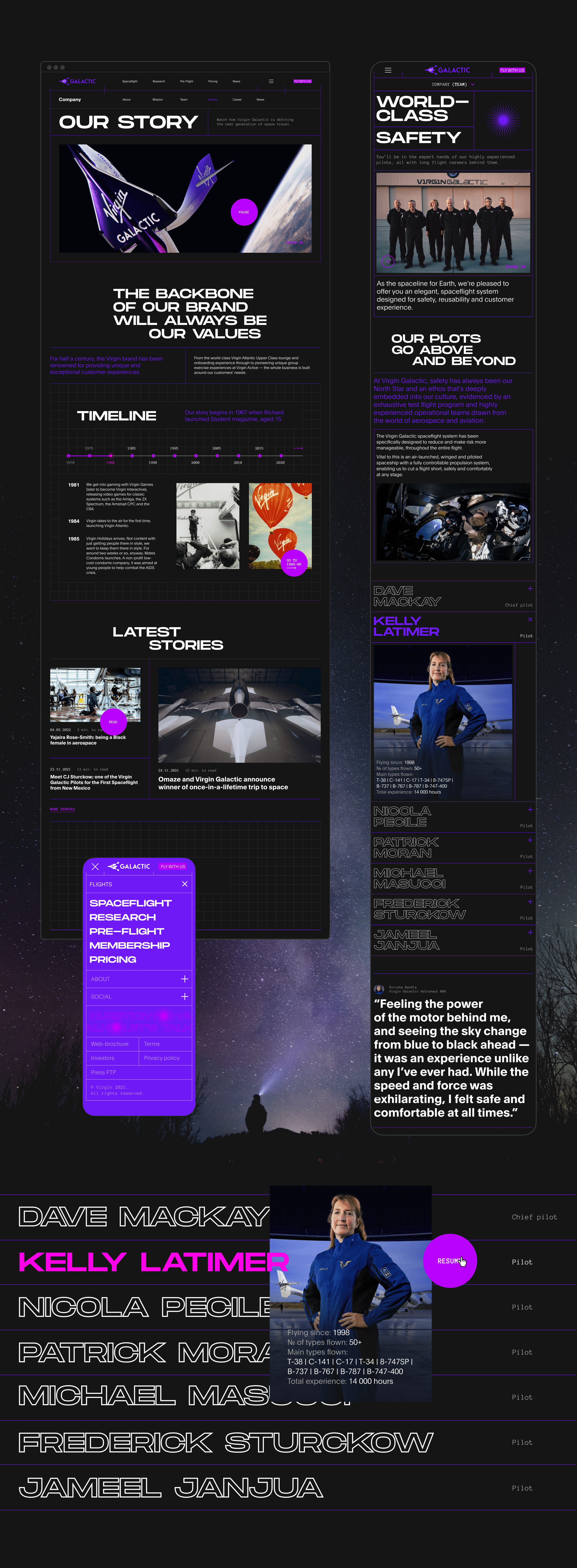 Virgin Galactic | Corporate website redesign — Изображение №10 — Интерфейсы на Dprofile