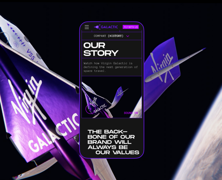 Virgin Galactic | Corporate website redesign — Интерфейсы на Dprofile