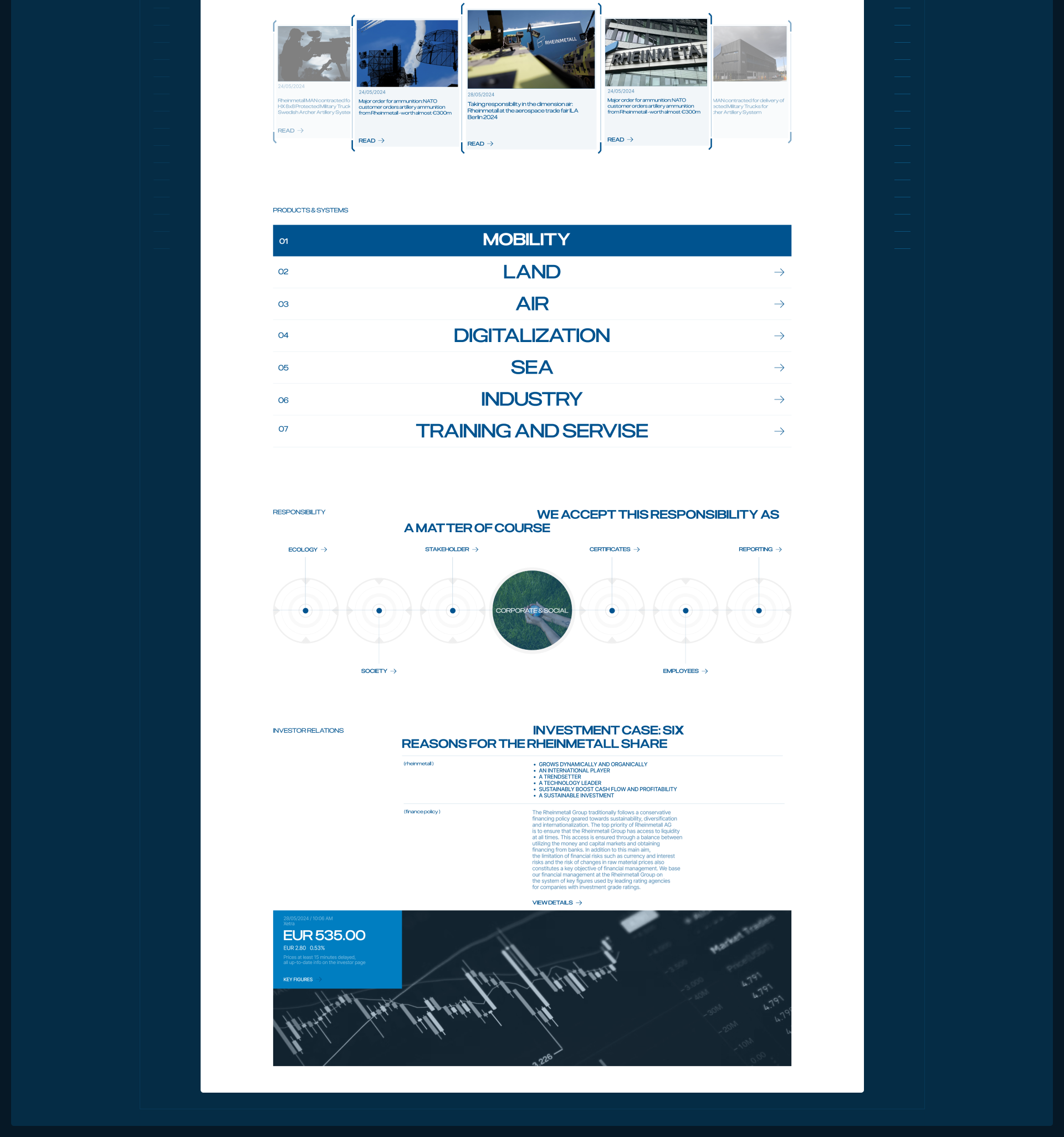 Corporate website concept Rheinmetall — Изображение №4 — Интерфейсы, Иллюстрация на Dprofile