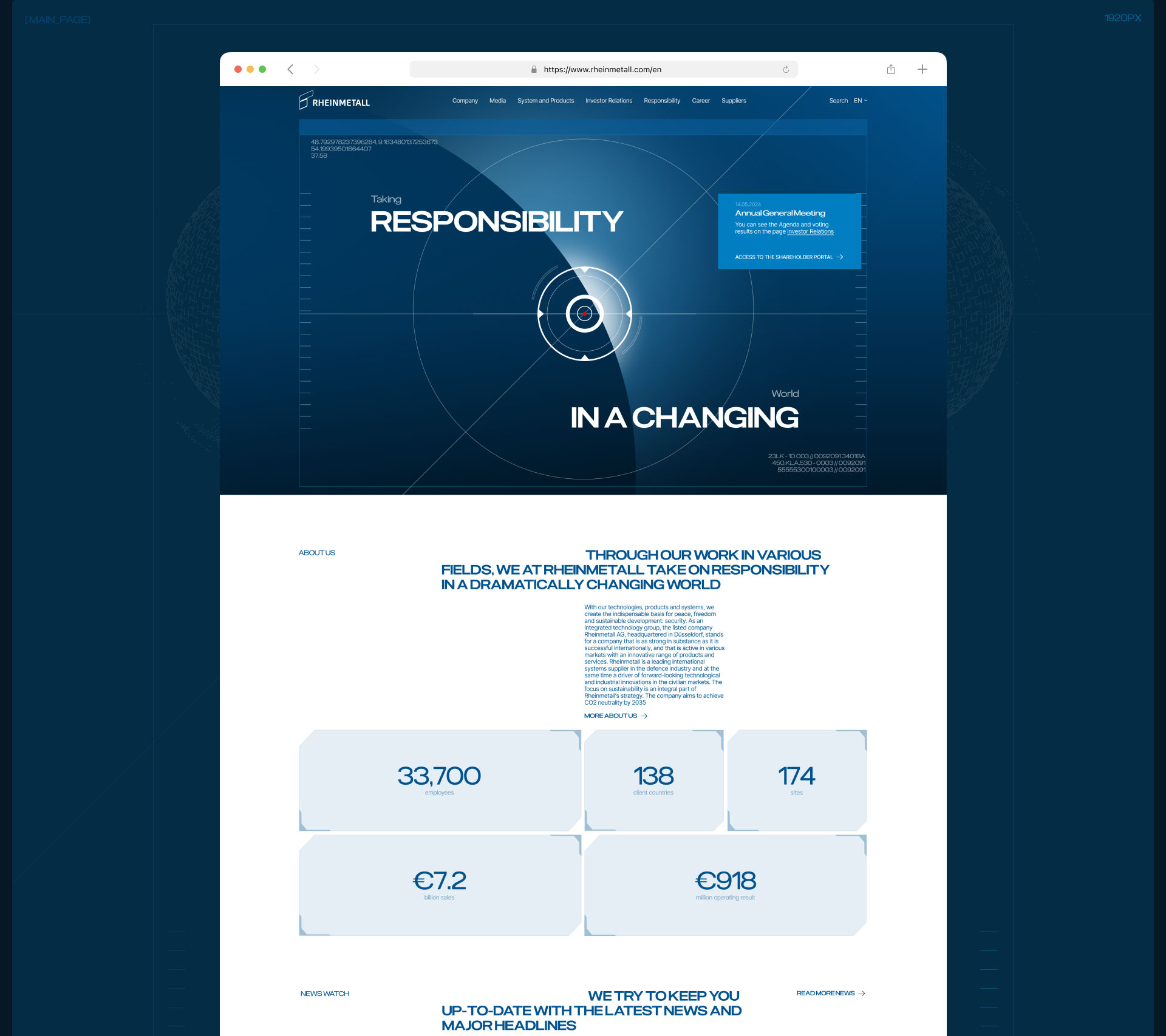 Corporate website concept Rheinmetall — Изображение №3 — Интерфейсы, Иллюстрация на Dprofile