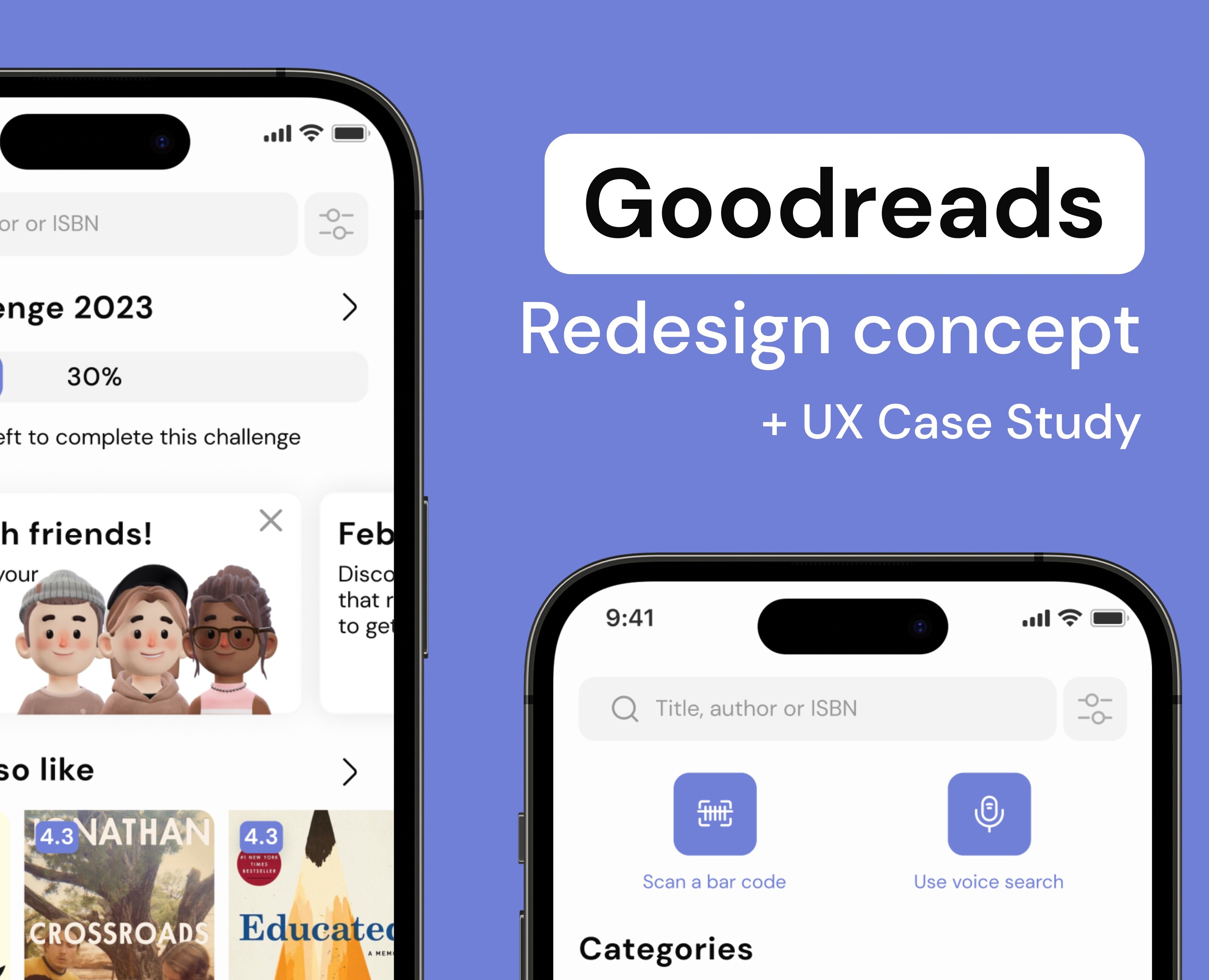 Редизайн Goodreads / UX case study — Интерфейсы на Dprofile