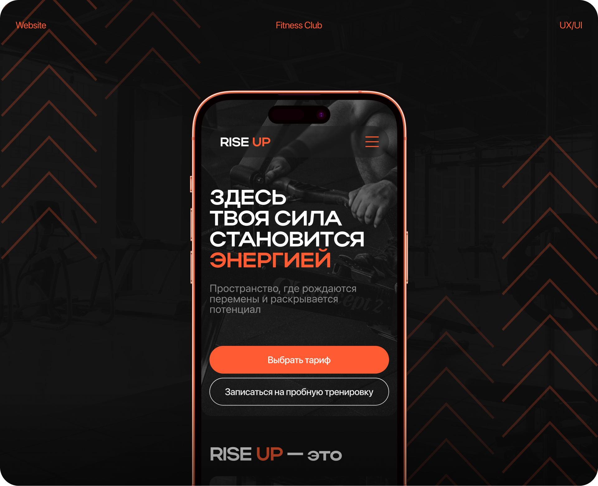 RISE UP — Fitness Club | Website — Изображение №1 — Интерфейсы на Dprofile