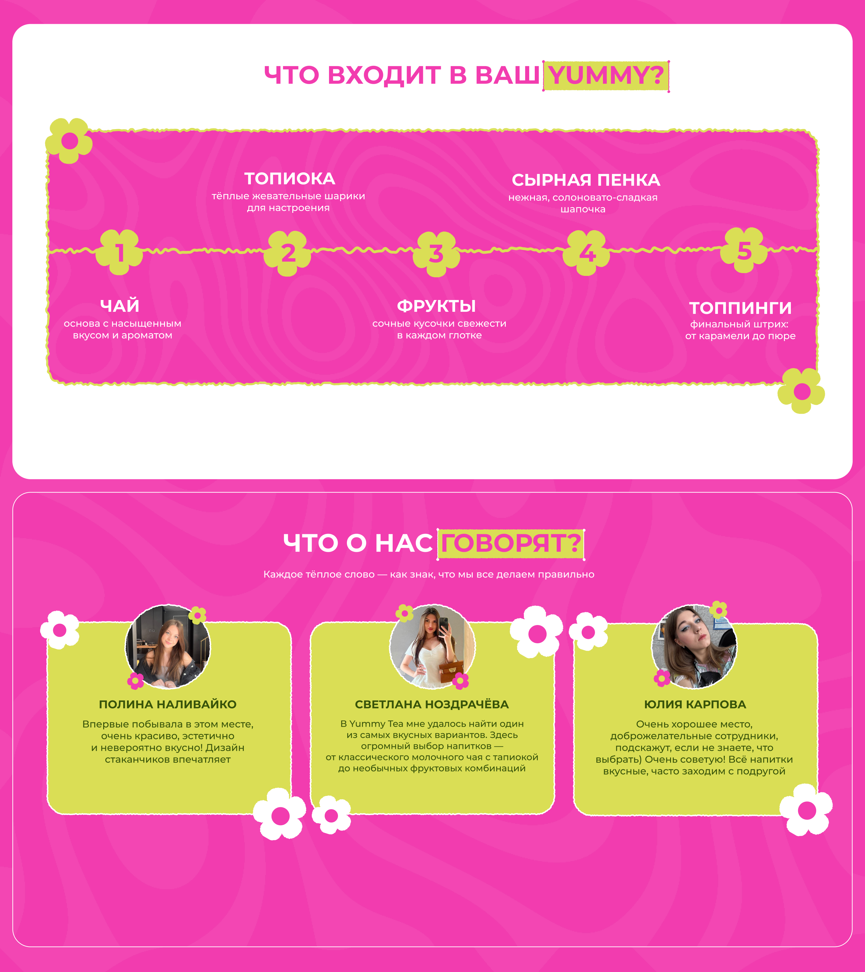 Дизайн концепция сайта сайта для бабл-ти бара Yummy tea — Изображение №12 — Интерфейсы на Dprofile