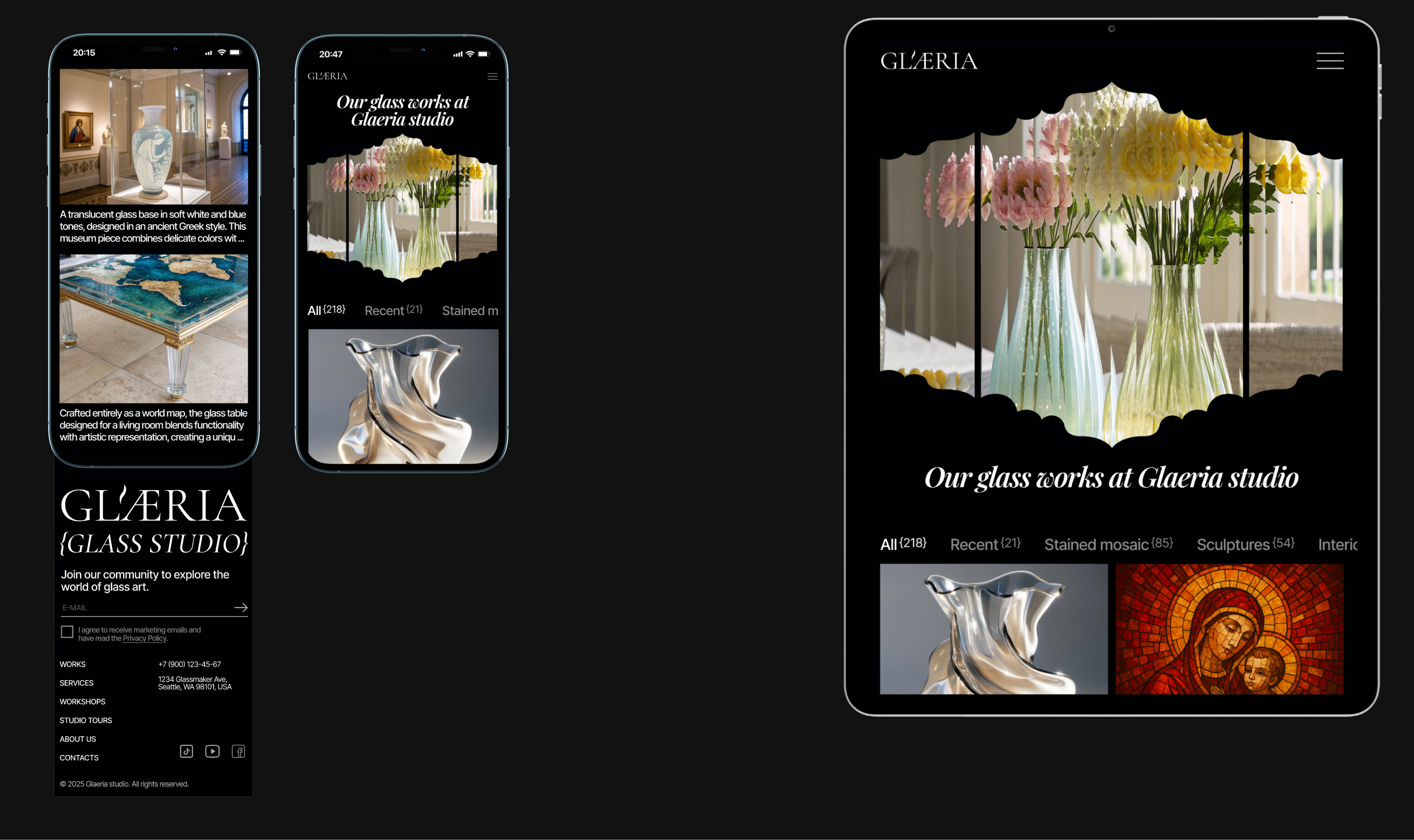 Glaeria: glass studio. — Изображение №6 — Интерфейсы, Анимация на Dprofile