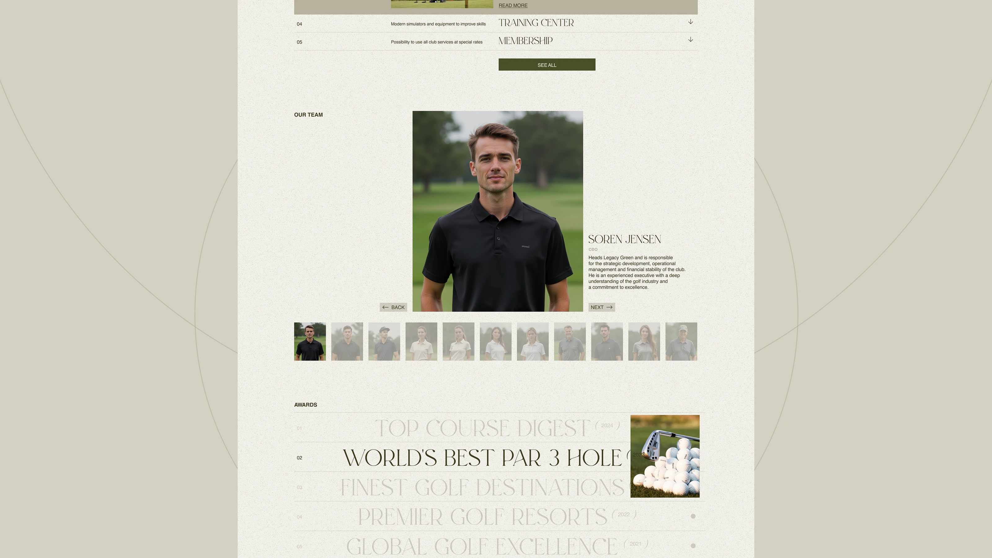 Legacy Green Golf Club | Corporate website — Изображение №5 — Интерфейсы на Dprofile