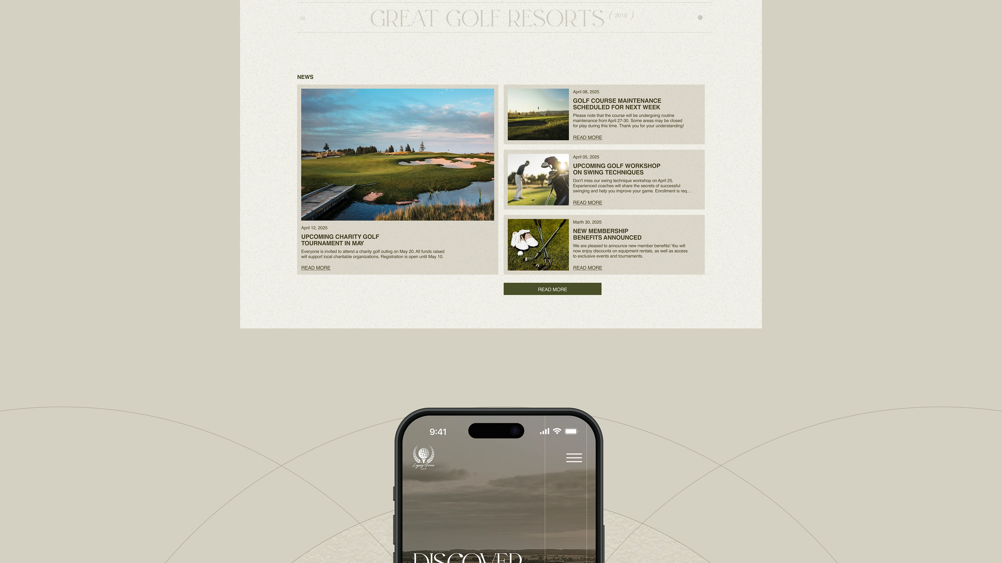 Legacy Green Golf Club | Corporate website — Изображение №6 — Интерфейсы на Dprofile