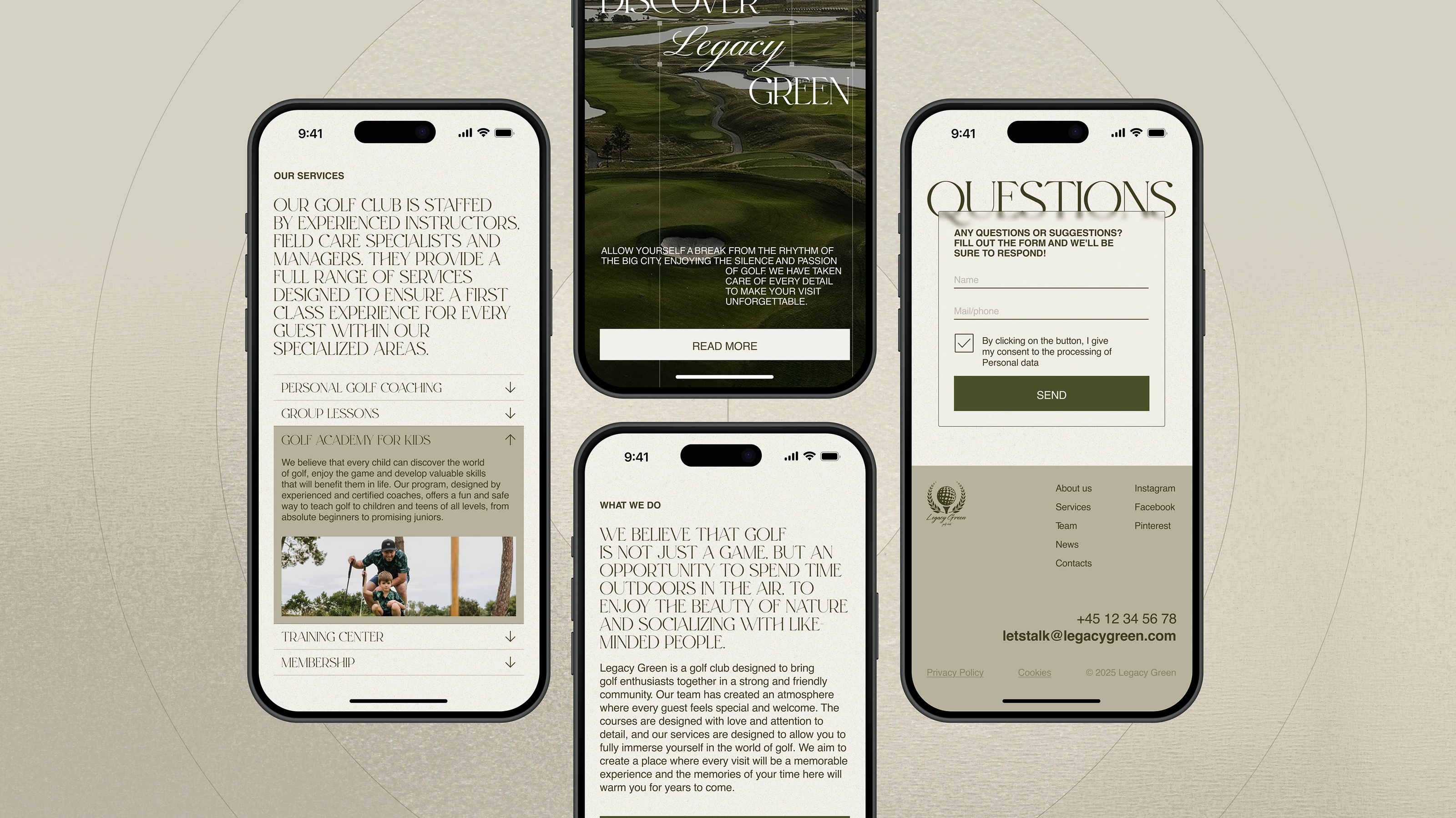 Legacy Green Golf Club | Corporate website — Изображение №7 — Интерфейсы на Dprofile