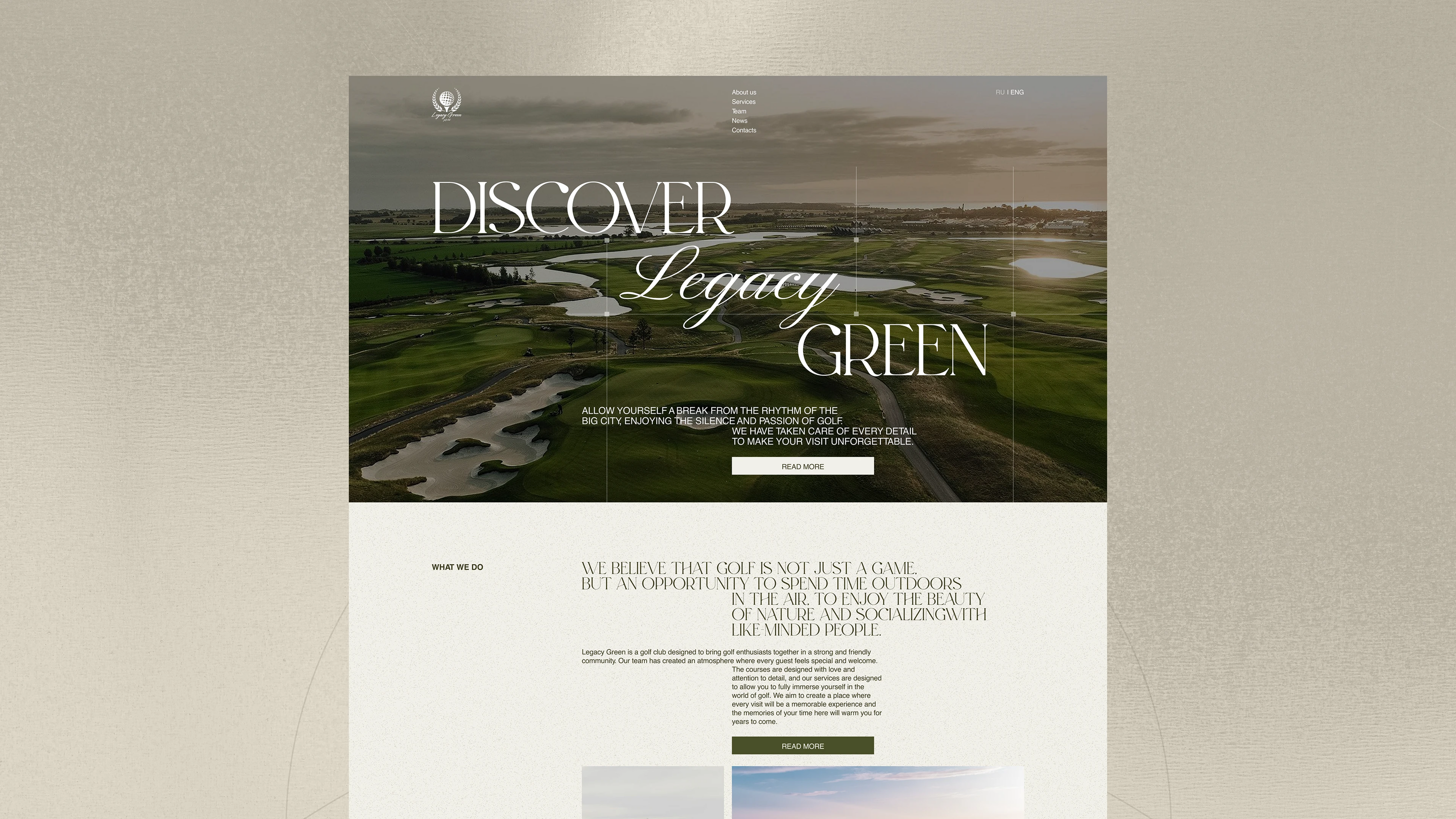 Legacy Green Golf Club | Corporate website — Изображение №3 — Интерфейсы на Dprofile