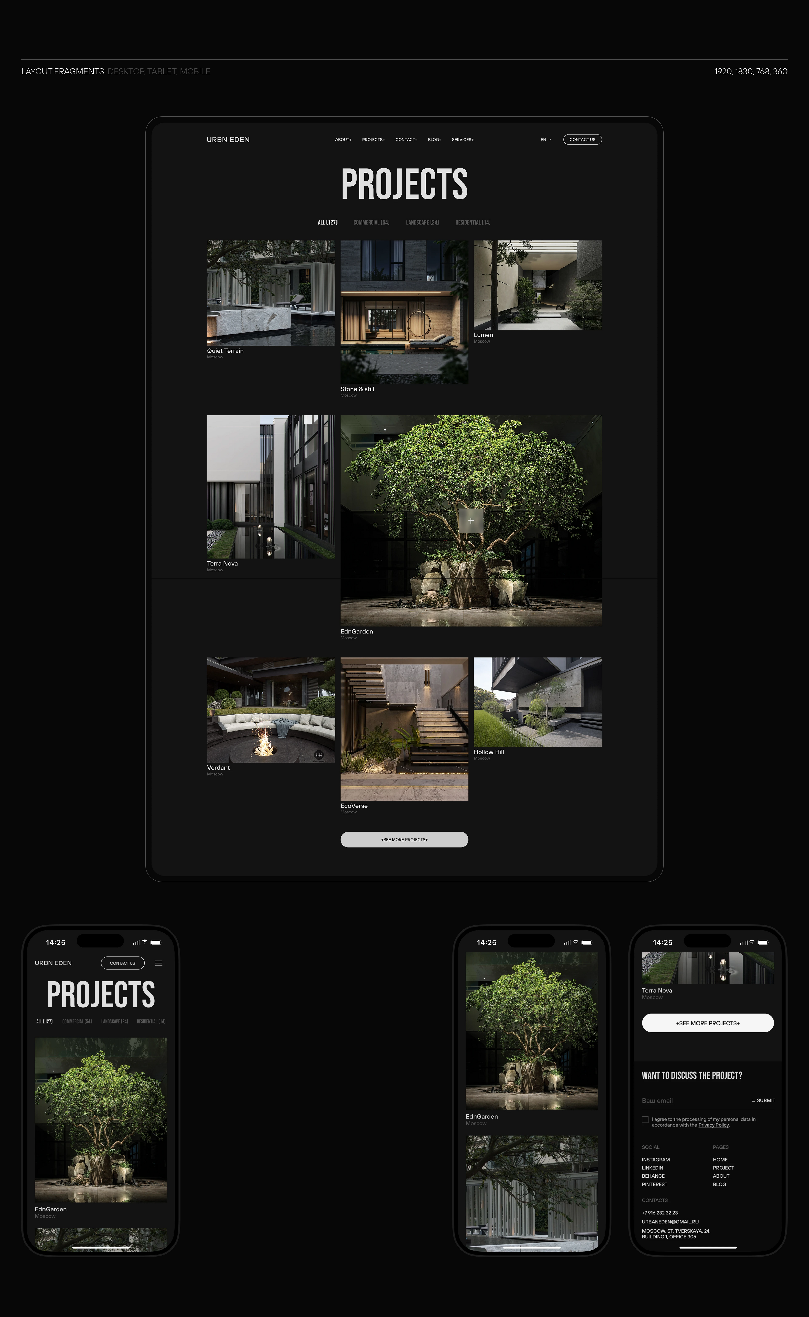 URBAN EDEN Landscape Architecture Bureau — Изображение №8 — Интерфейсы на Dprofile