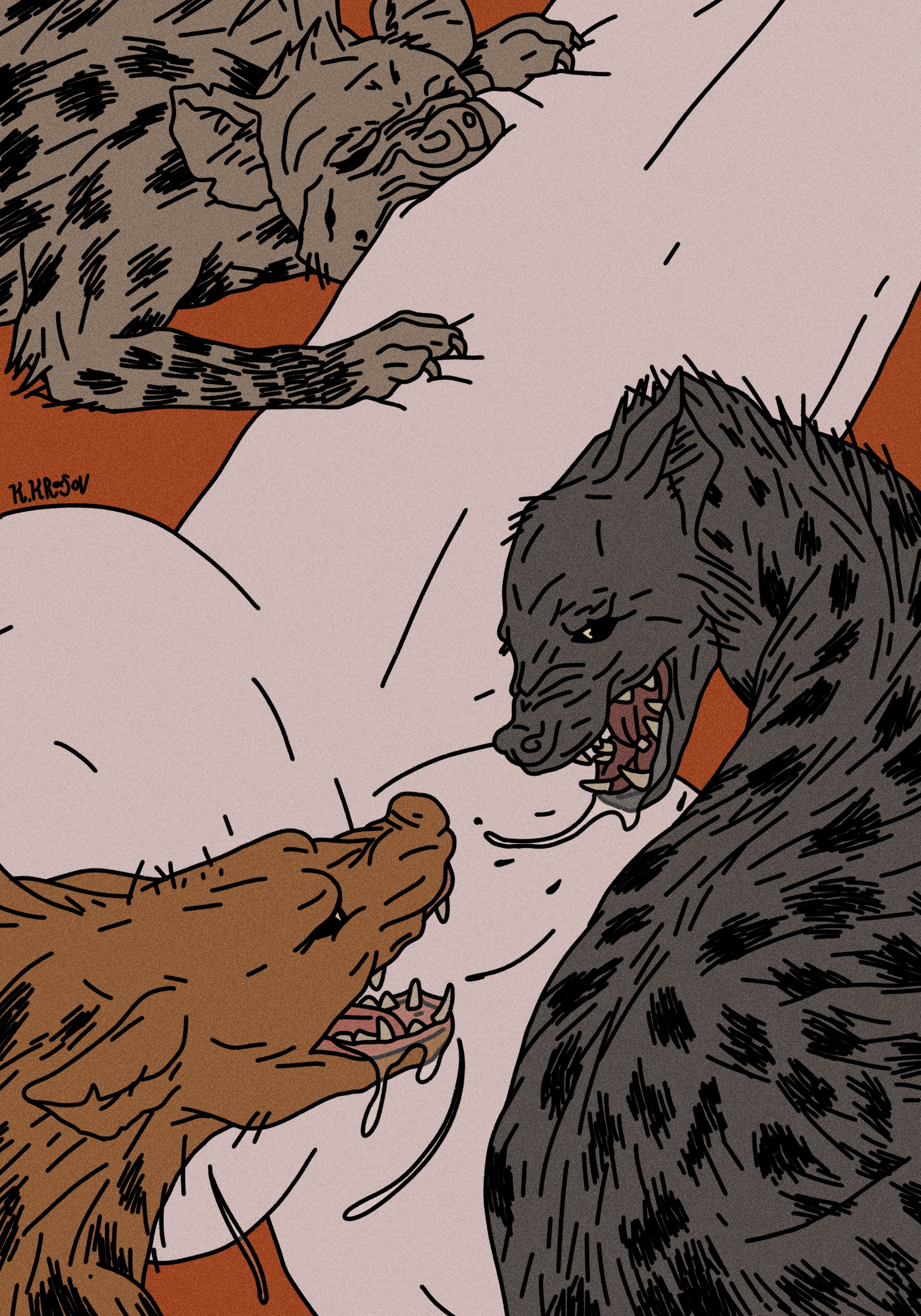 Гиены, кусающие *у* — Изображение №3 — Иллюстрация, Графика на Dprofile
