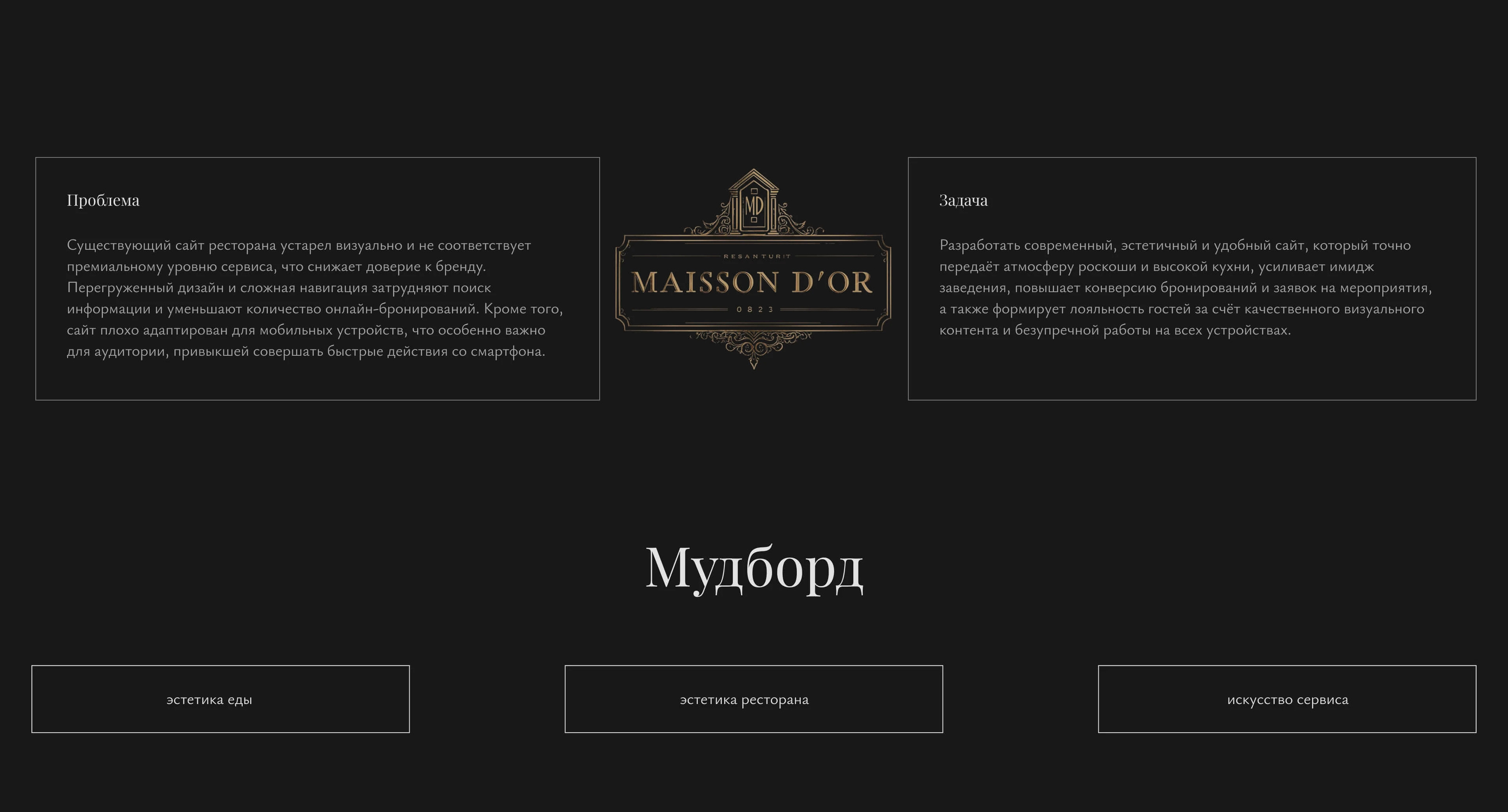 Maison d’Or | Signature Restaurant Branding — Изображение №4 — Интерфейсы на Dprofile