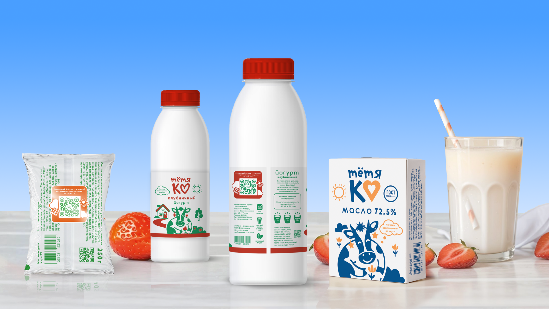 Бренд молочной продукции «Тетя Ко» — Изображение №7 — Графика, Анимация на Dprofile