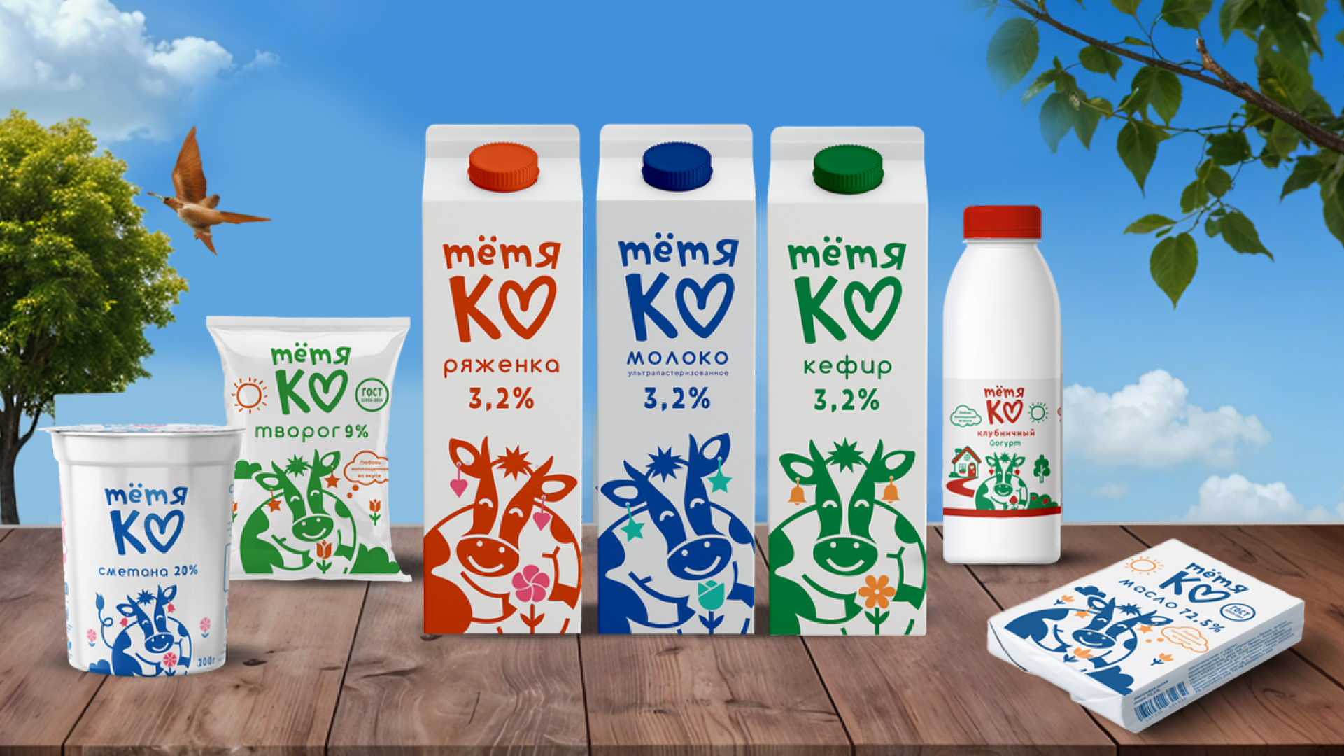 Бренд молочной продукции «Тетя Ко» — Изображение №1 — Графика, Анимация на Dprofile