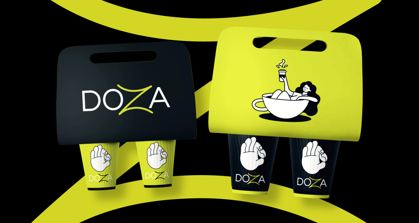 Фирменный стиль кофейни "DOZA" — Изображение №3 — Брендинг, Иллюстрация на Dprofile