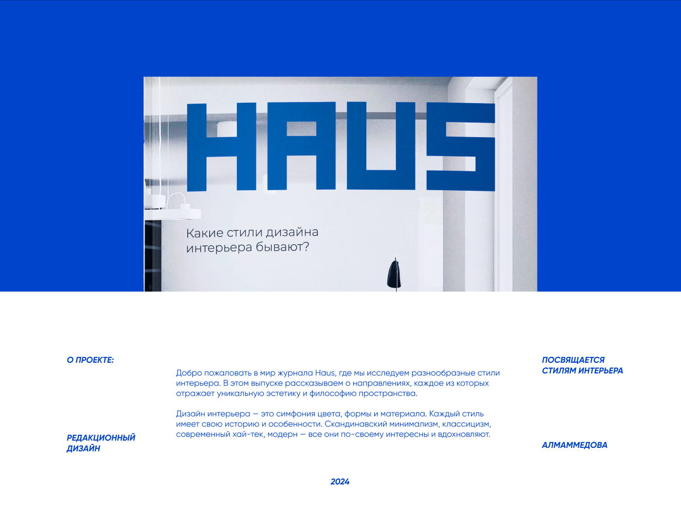 Журнал дизайна интерьера "HAUS" — Изображение №1 — Графика на Dprofile