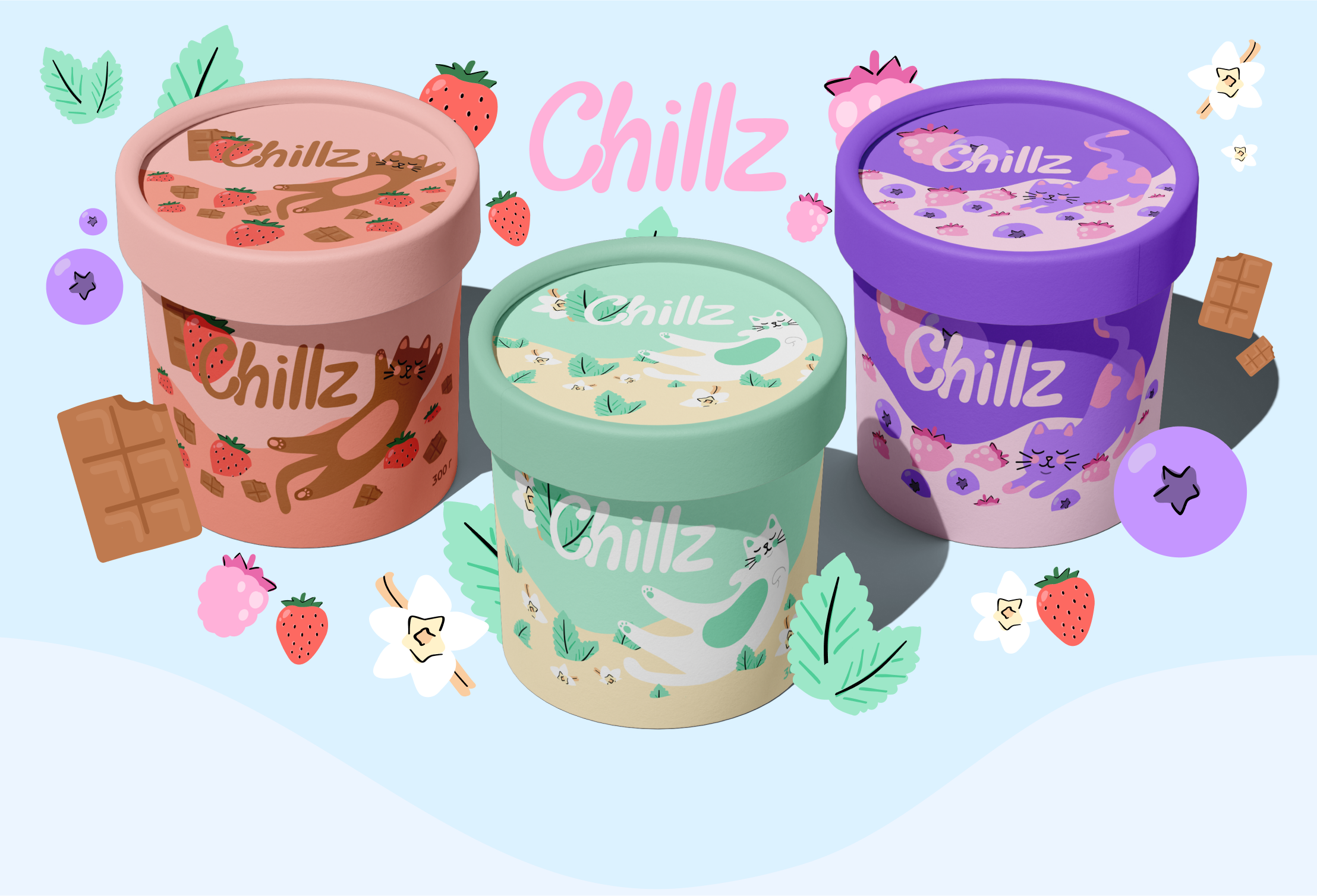 Фирменный стиль мороженого "Chillz" — Изображение №1 — Брендинг на Dprofile