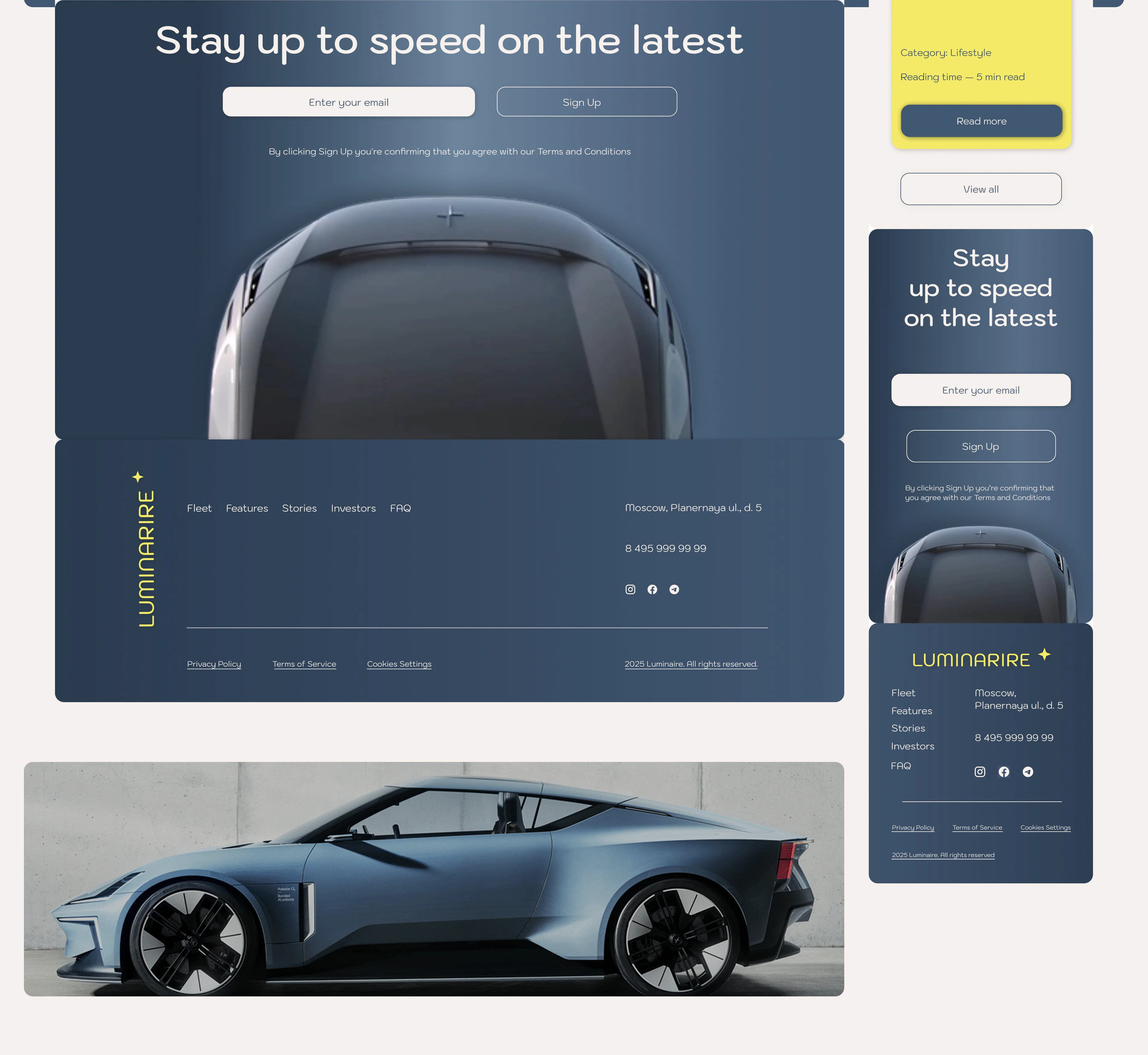 Luminarire/Web desing for an electric vehicle — Изображение №11 — Интерфейсы на Dprofile