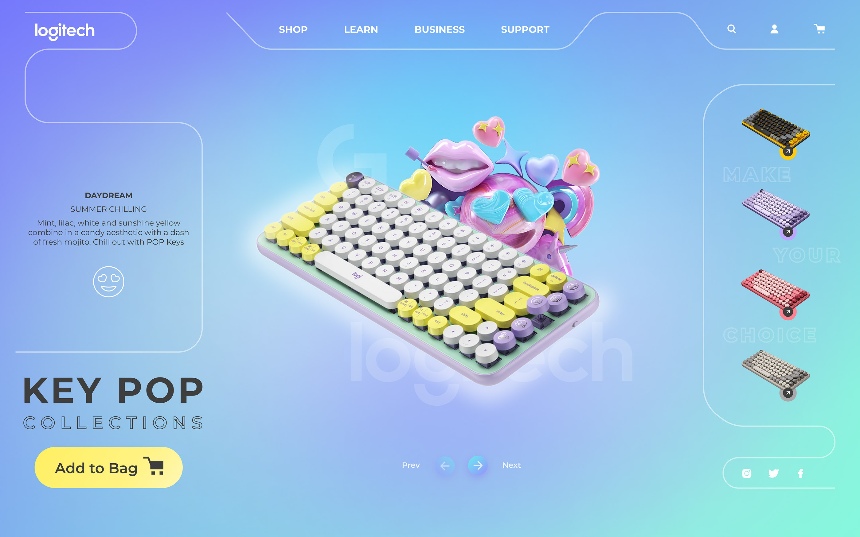 Design of the main screen for the Logitech website — Изображение №1 — Интерфейсы, Иллюстрация на Dprofile