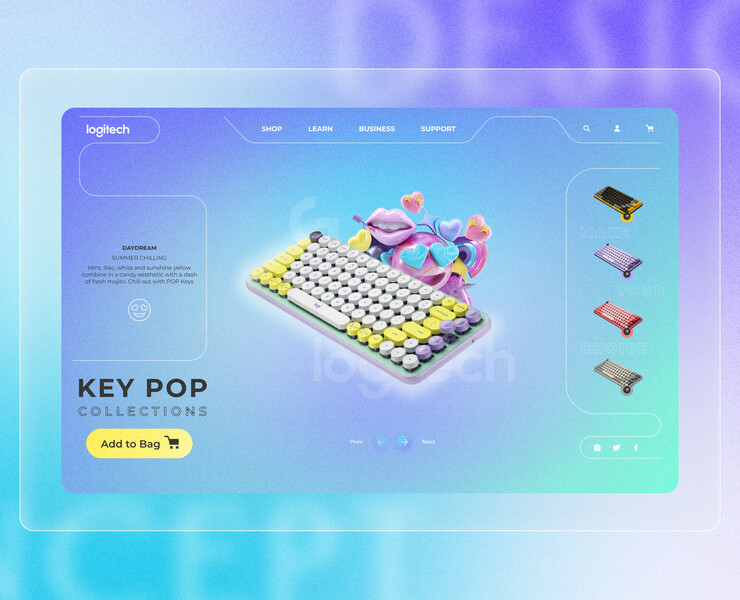 Design of the main screen for the Logitech website — Интерфейсы, Иллюстрация на Dprofile