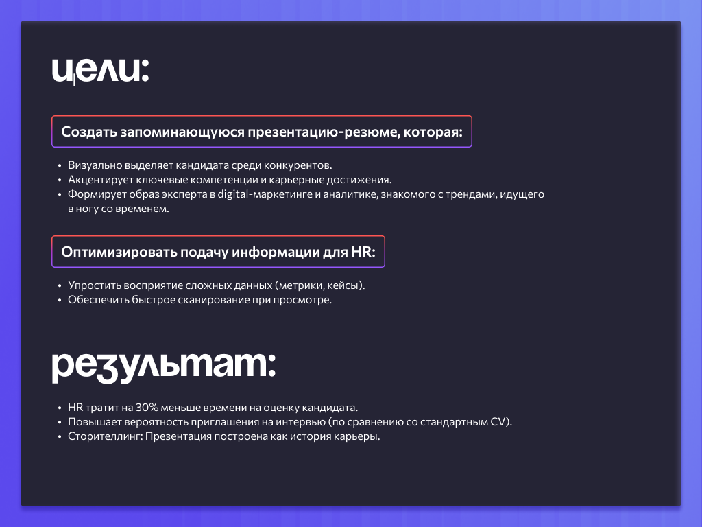 Презентация | Оформление резюме маркетолога-аналитика — Изображение №7 — Графика, Маркетинг на Dprofile