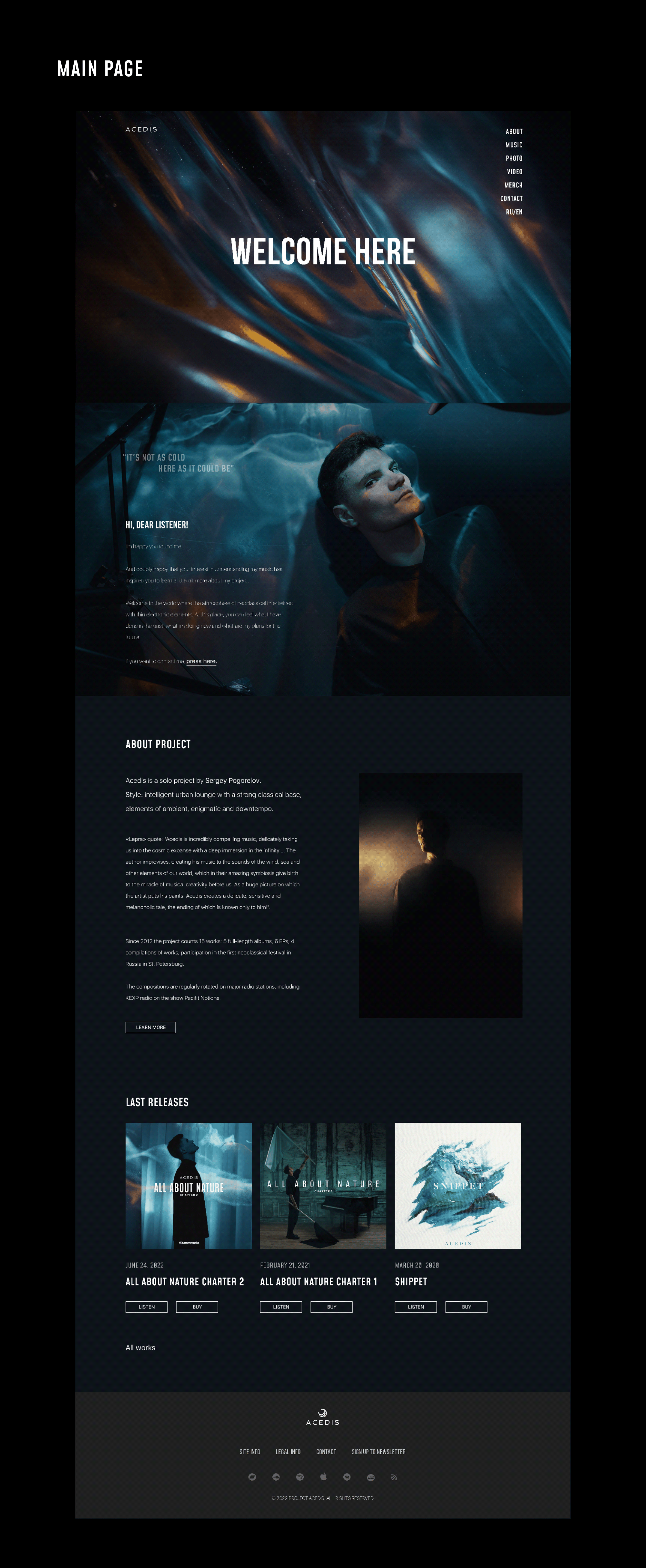 Site for musical project Acedis | Tilda — Изображение №4 — Анимация, Интерфейсы на Dprofile