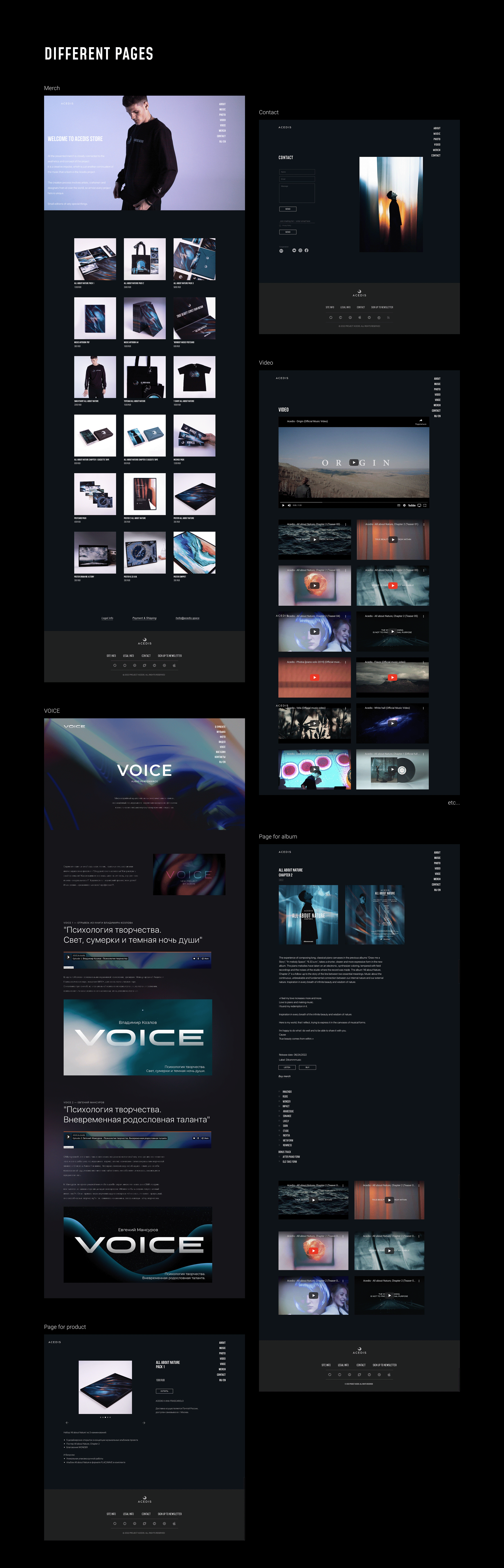 Site for musical project Acedis | Tilda — Изображение №7 — Анимация, Интерфейсы на Dprofile