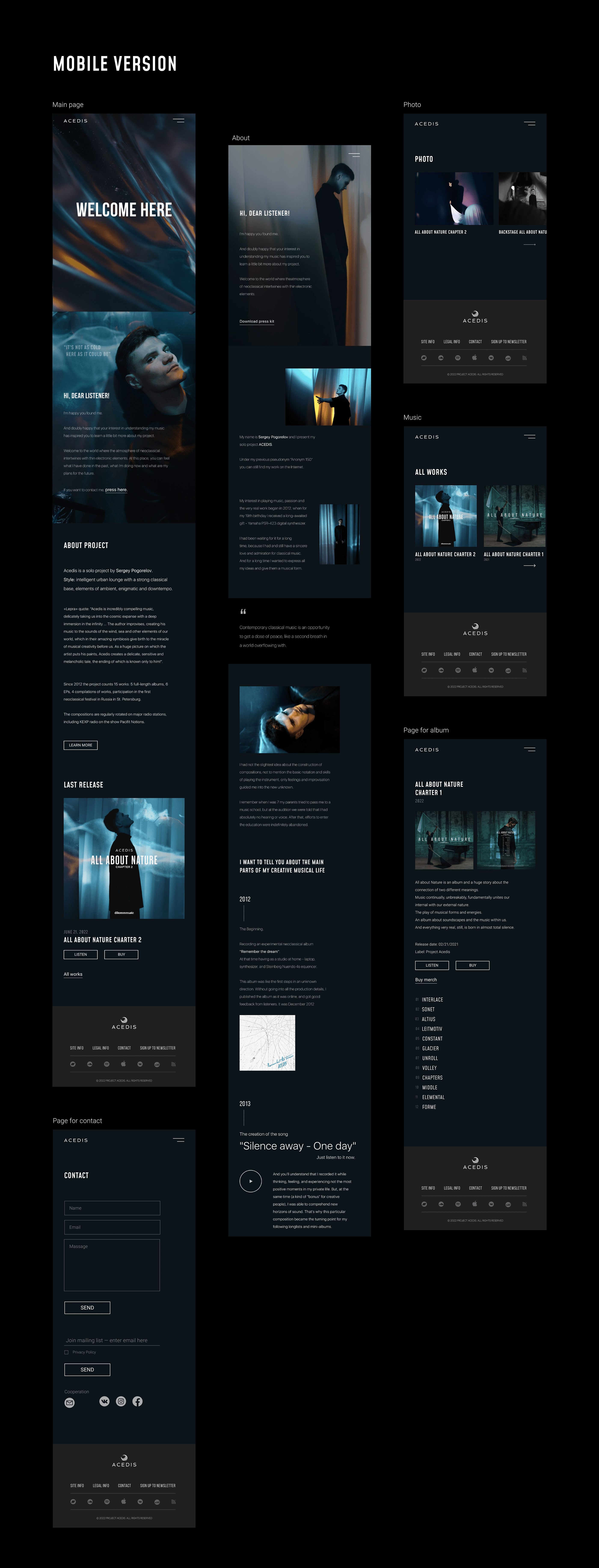 Site for musical project Acedis | Tilda — Изображение №8 — Анимация, Интерфейсы на Dprofile