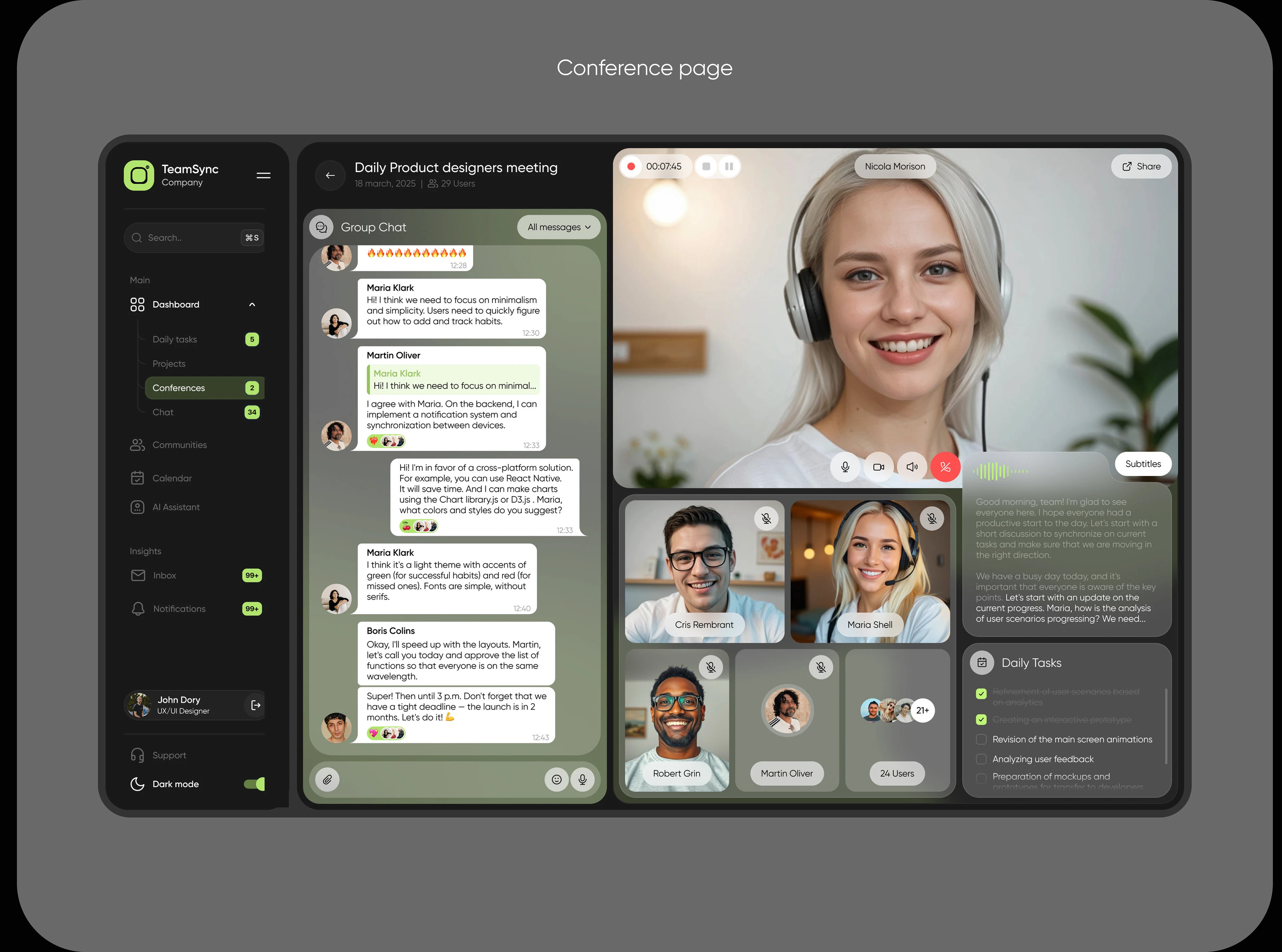 TEAMSYNC | Corporate CRM system — Изображение №7 — Интерфейсы на Dprofile