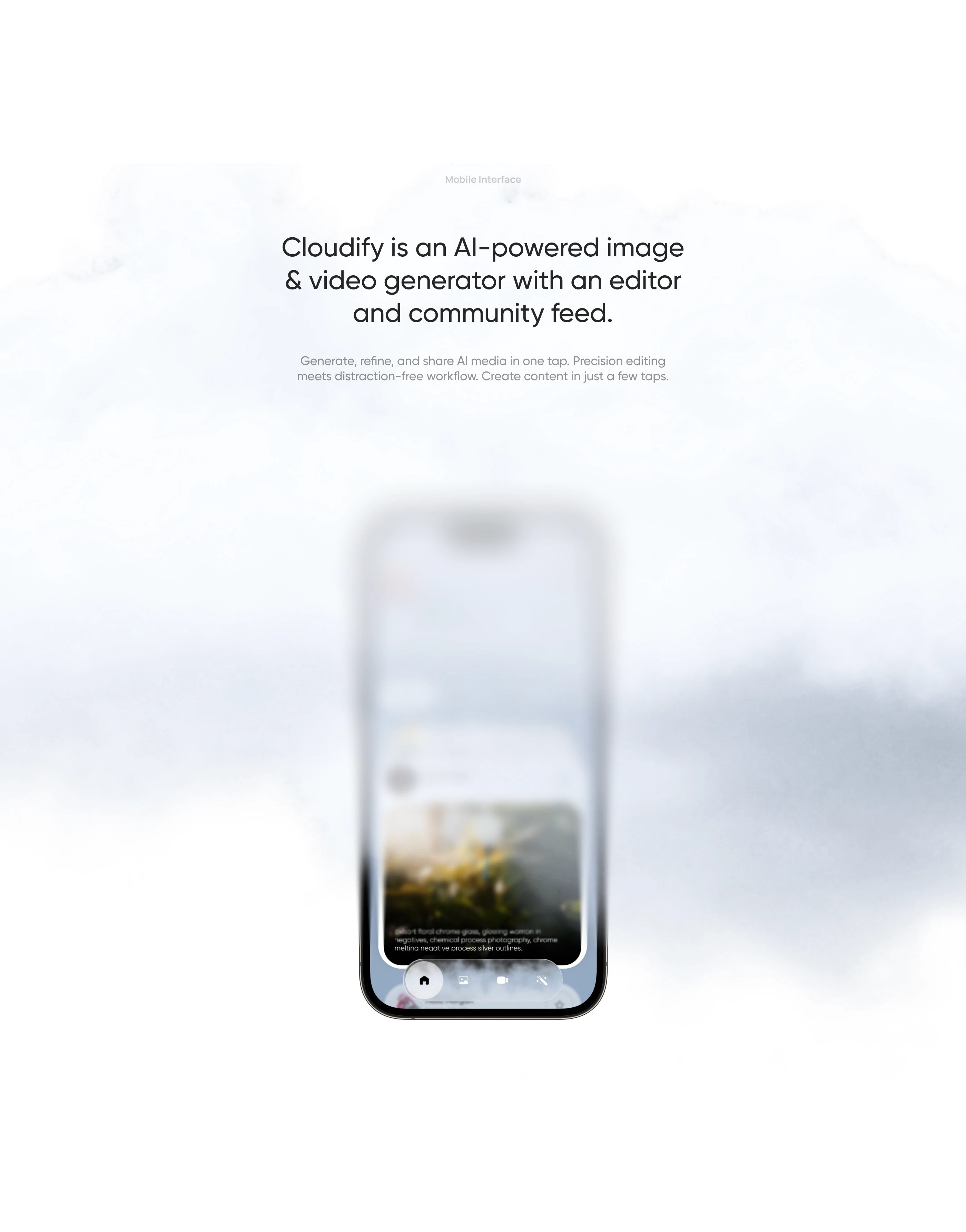 Cloudify - AI Generator App UX UI — Изображение №5 — Интерфейсы, Брендинг на Dprofile