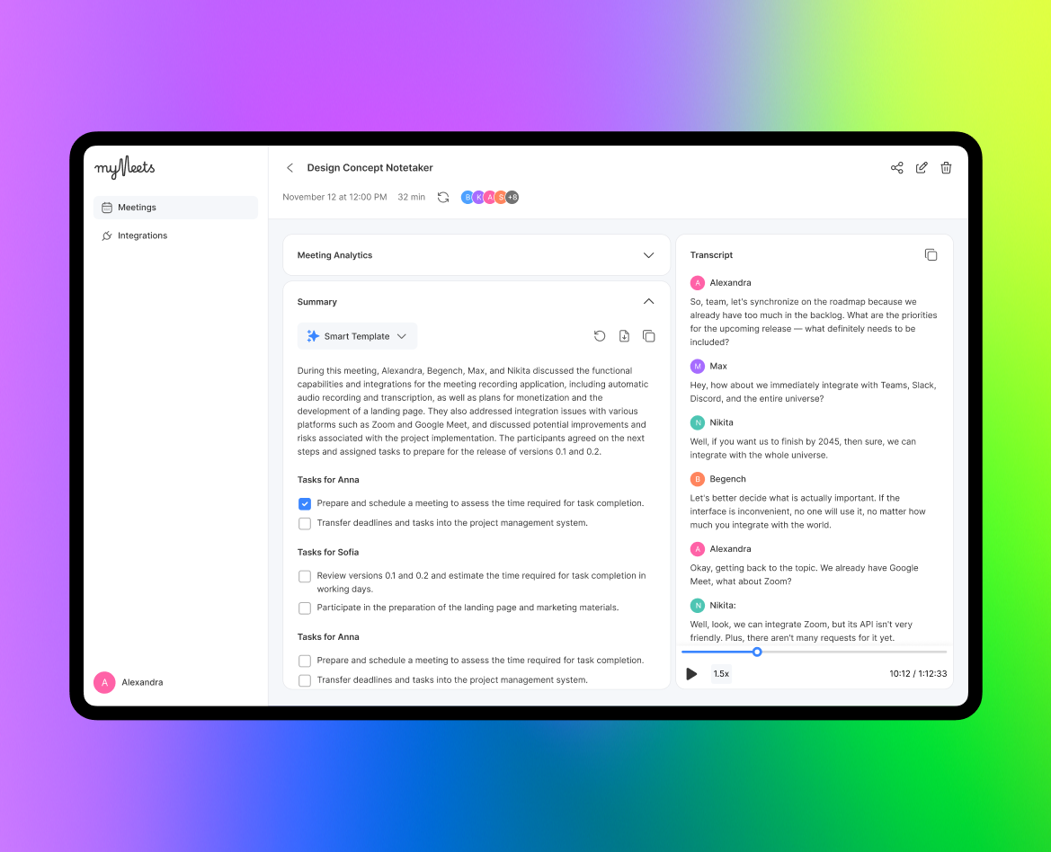 MyMeets - AI Ассистент для онлайн встреч на Dprofile