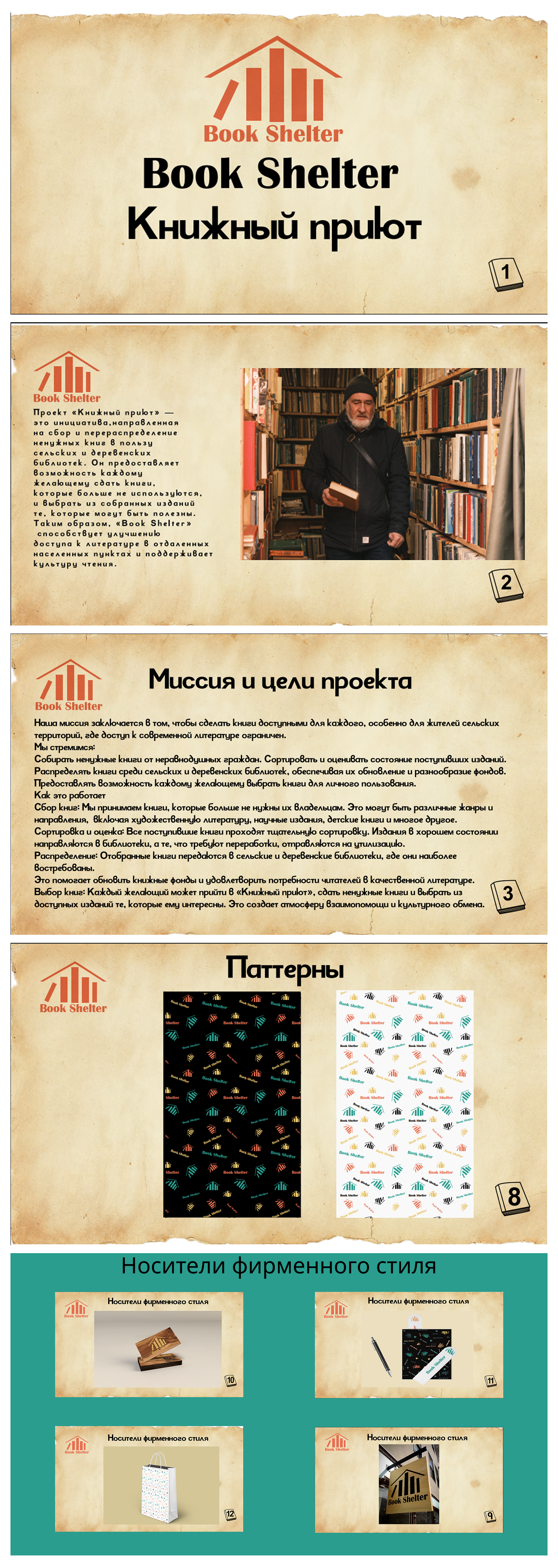 Айдентика книжного приюта "Book Shelter" — Изображение №2 — Брендинг на Dprofile