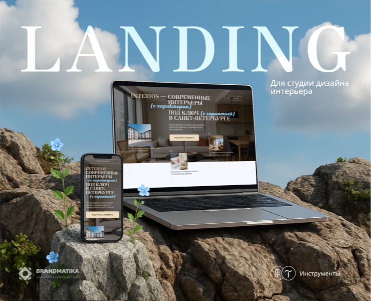 Landing for interior design studio — Интерфейсы, Брендинг на Dprofile