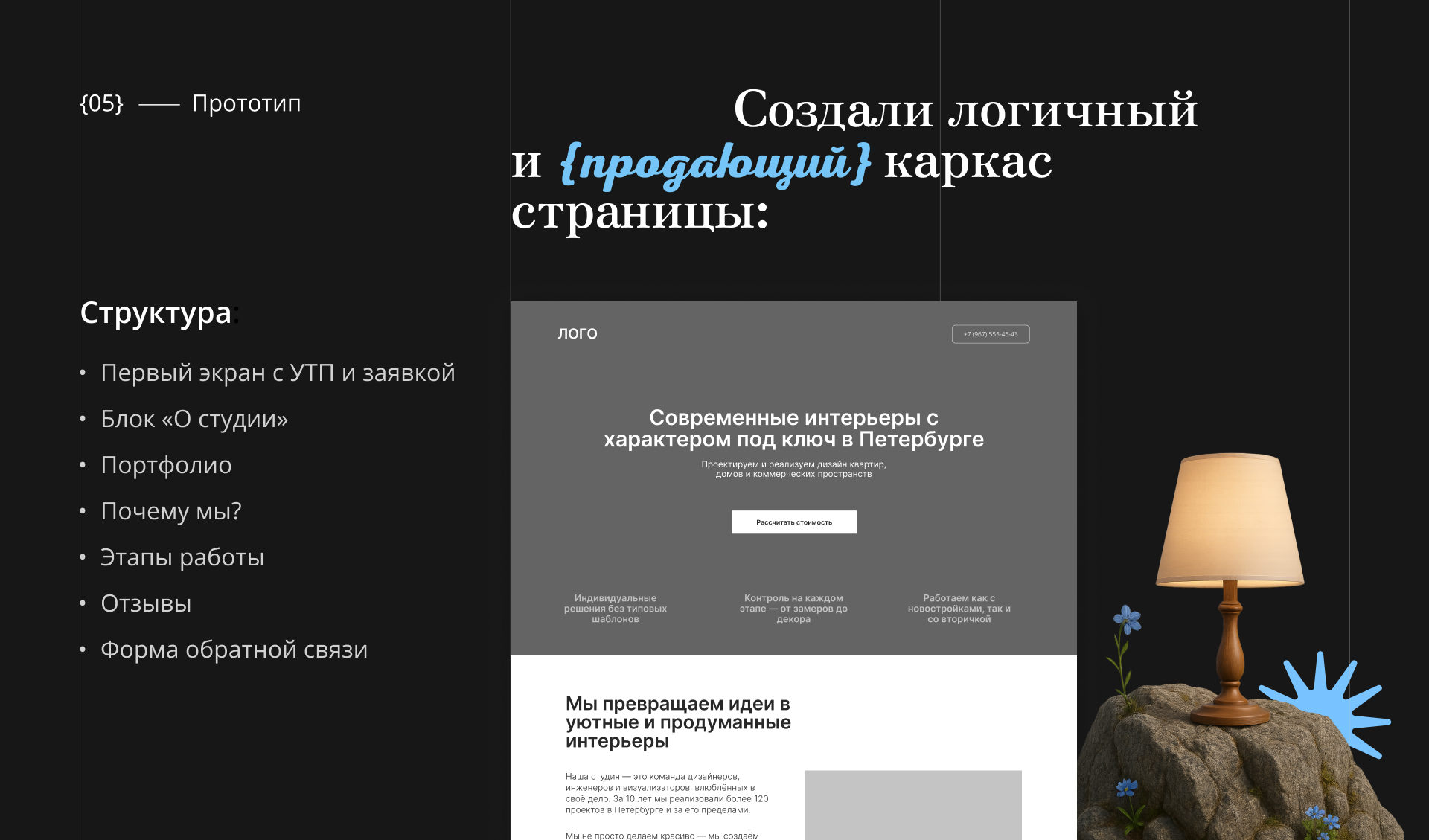Landing for interior design studio — Изображение №6 — Интерфейсы, Брендинг на Dprofile