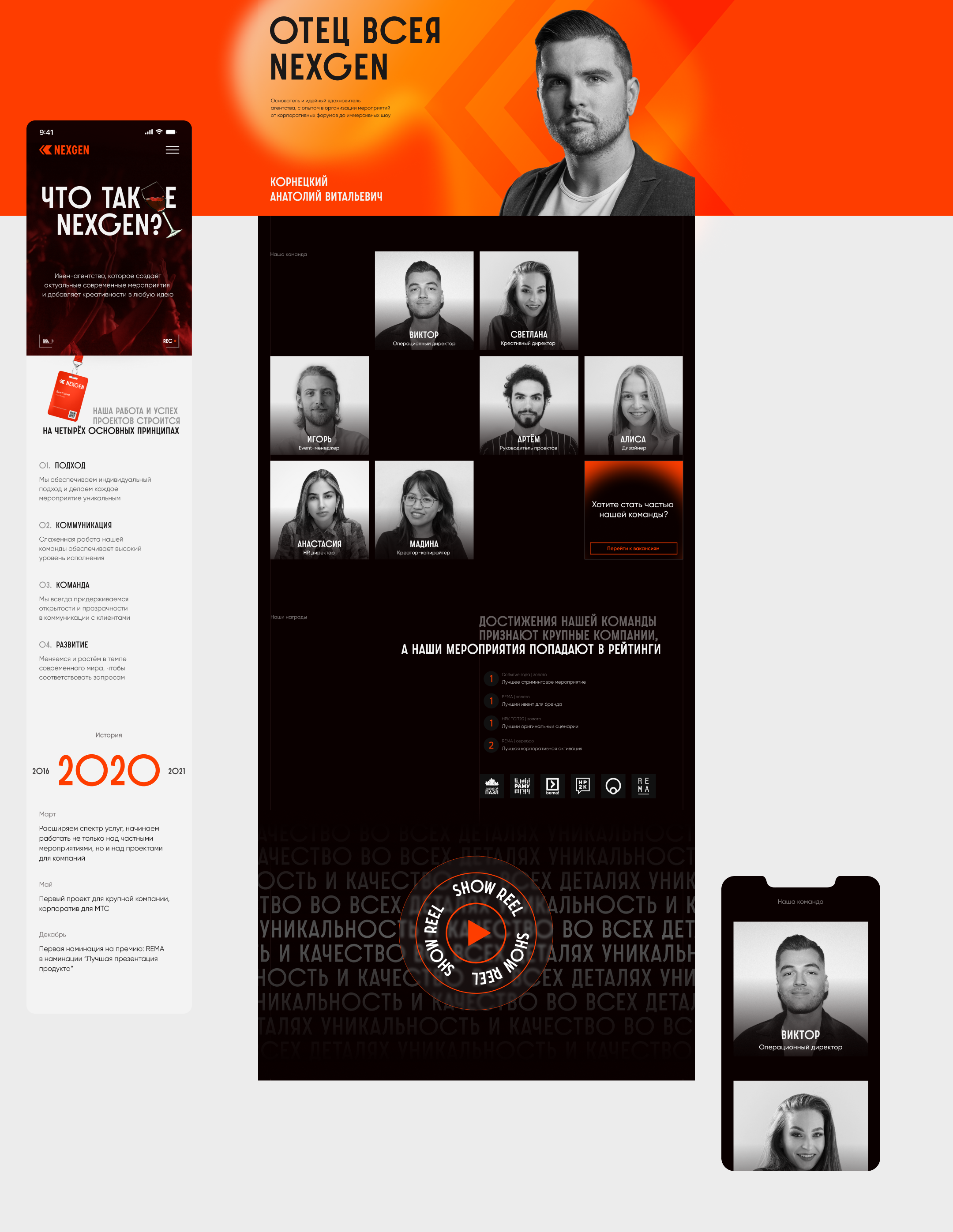 NEXGEN | Event-agency | UX/UI — Изображение №18 — Интерфейсы на Dprofile